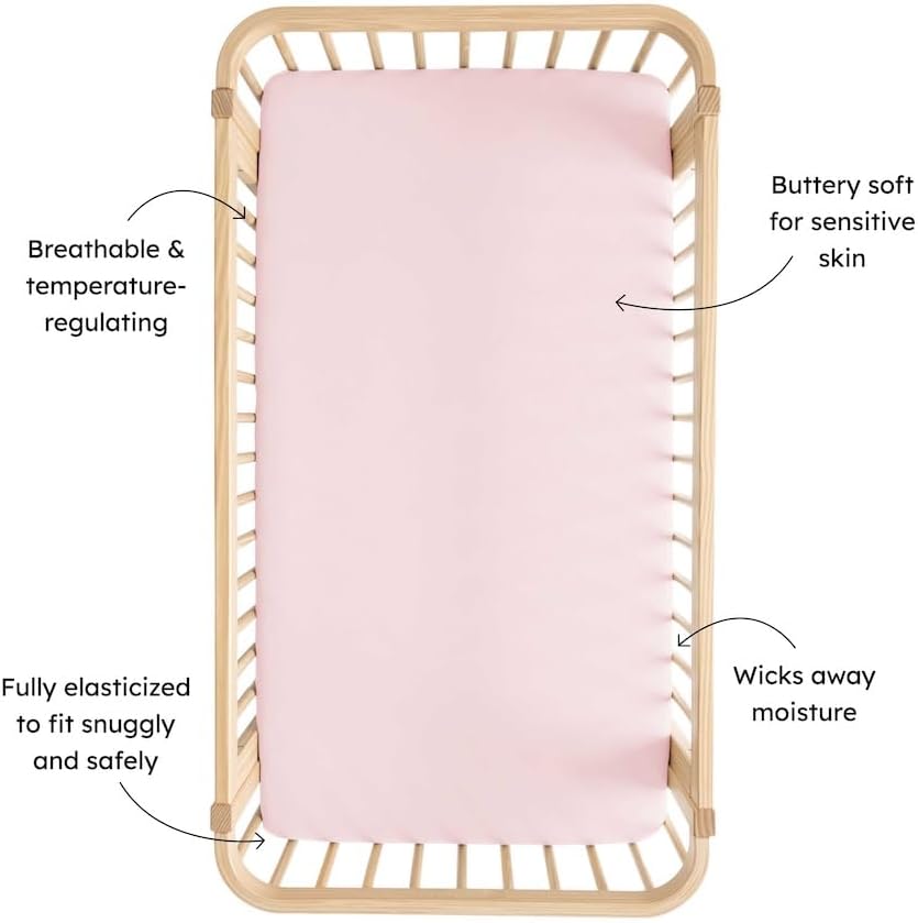Alternative view of Kyte Baby Soft Crib Sheet - Standard Fitted Crib Sheet Made with Rayon from Bamboo, Ultra-Gentle and Breathable (Blush)