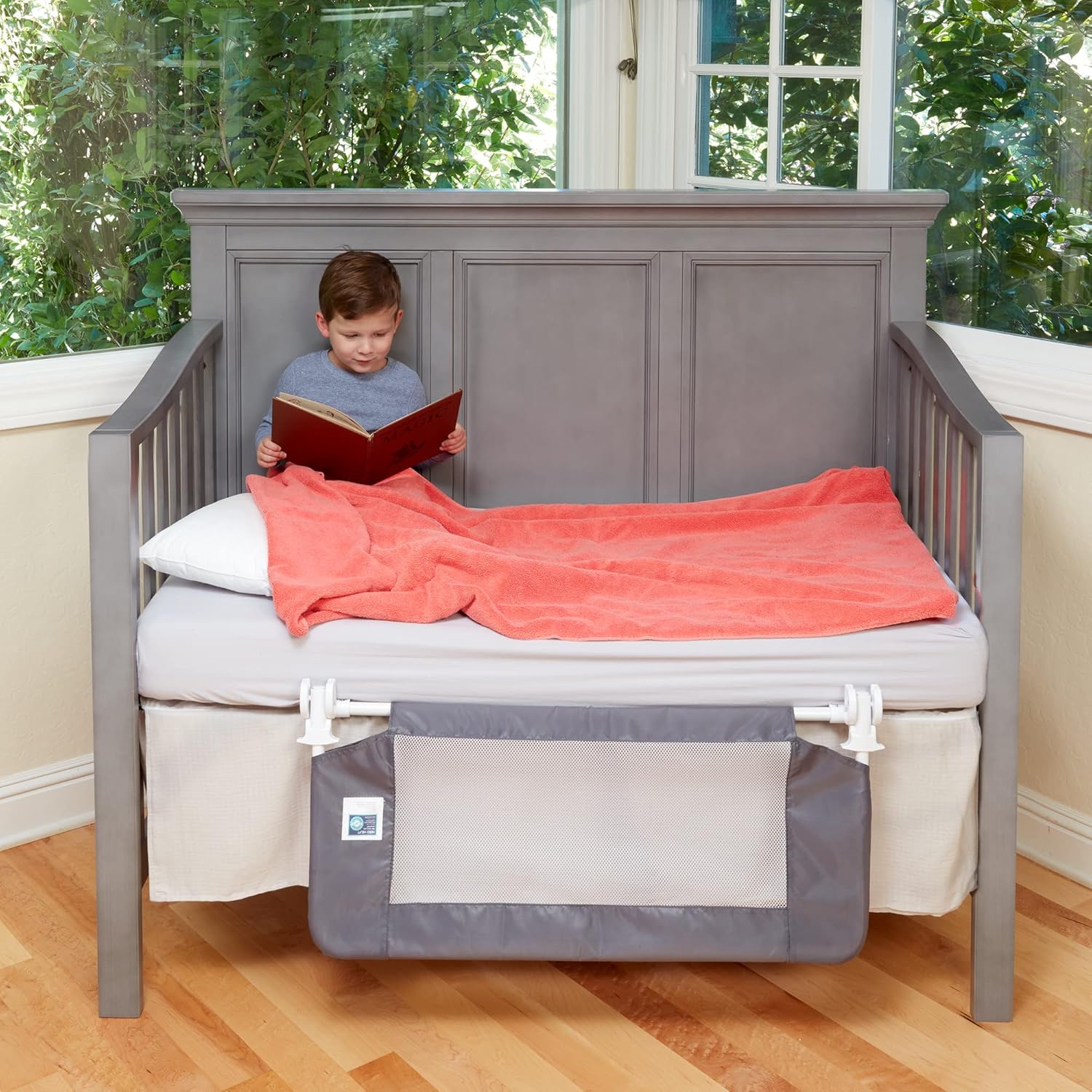 Hiccapop Convertible Crib Bed Rail for Toddlers, Crib Rail Guard with Reinforced Anchor Safety