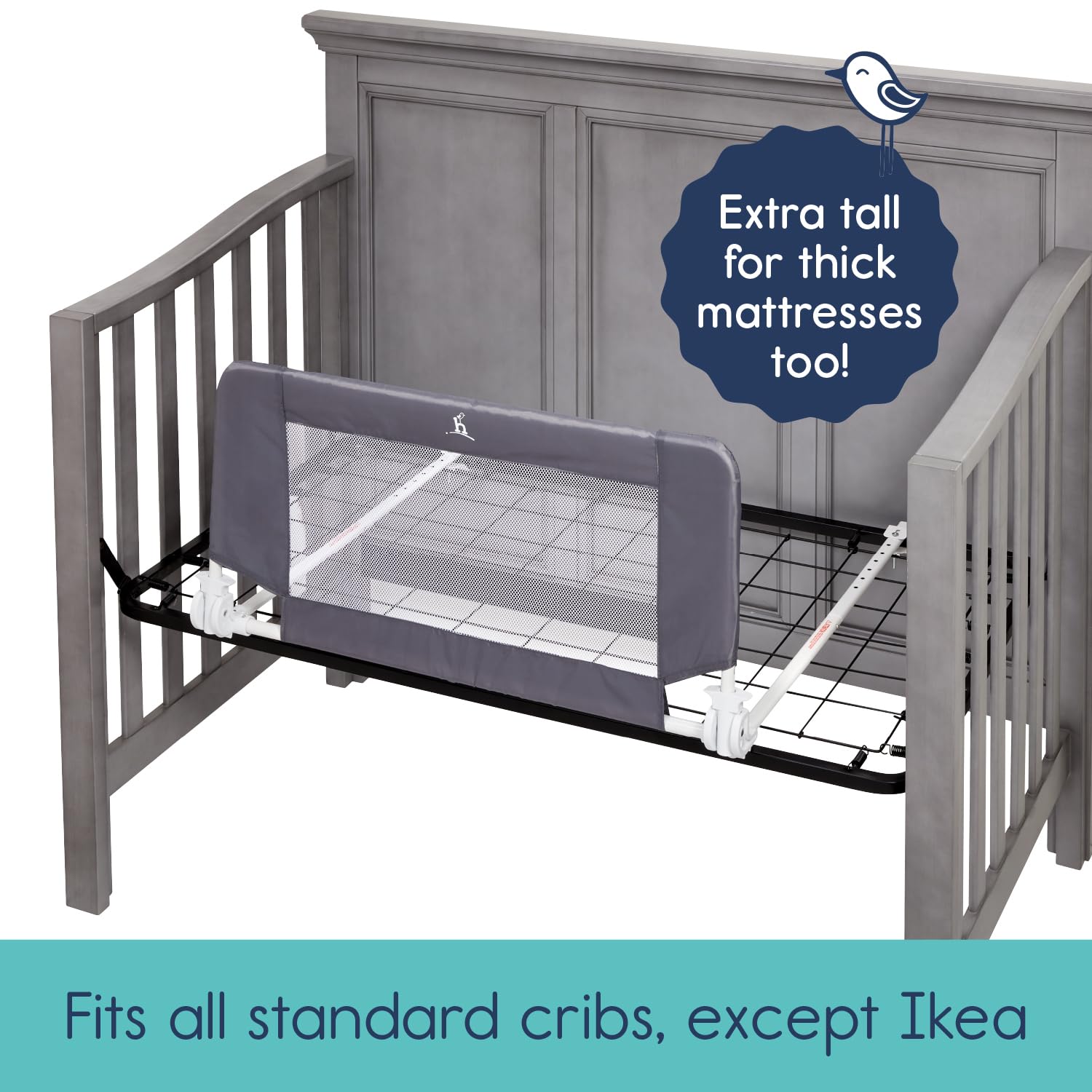 Hiccapop Convertible Crib Bed Rail for Toddlers, Crib Rail Guard with Reinforced Anchor Safety - Image 4