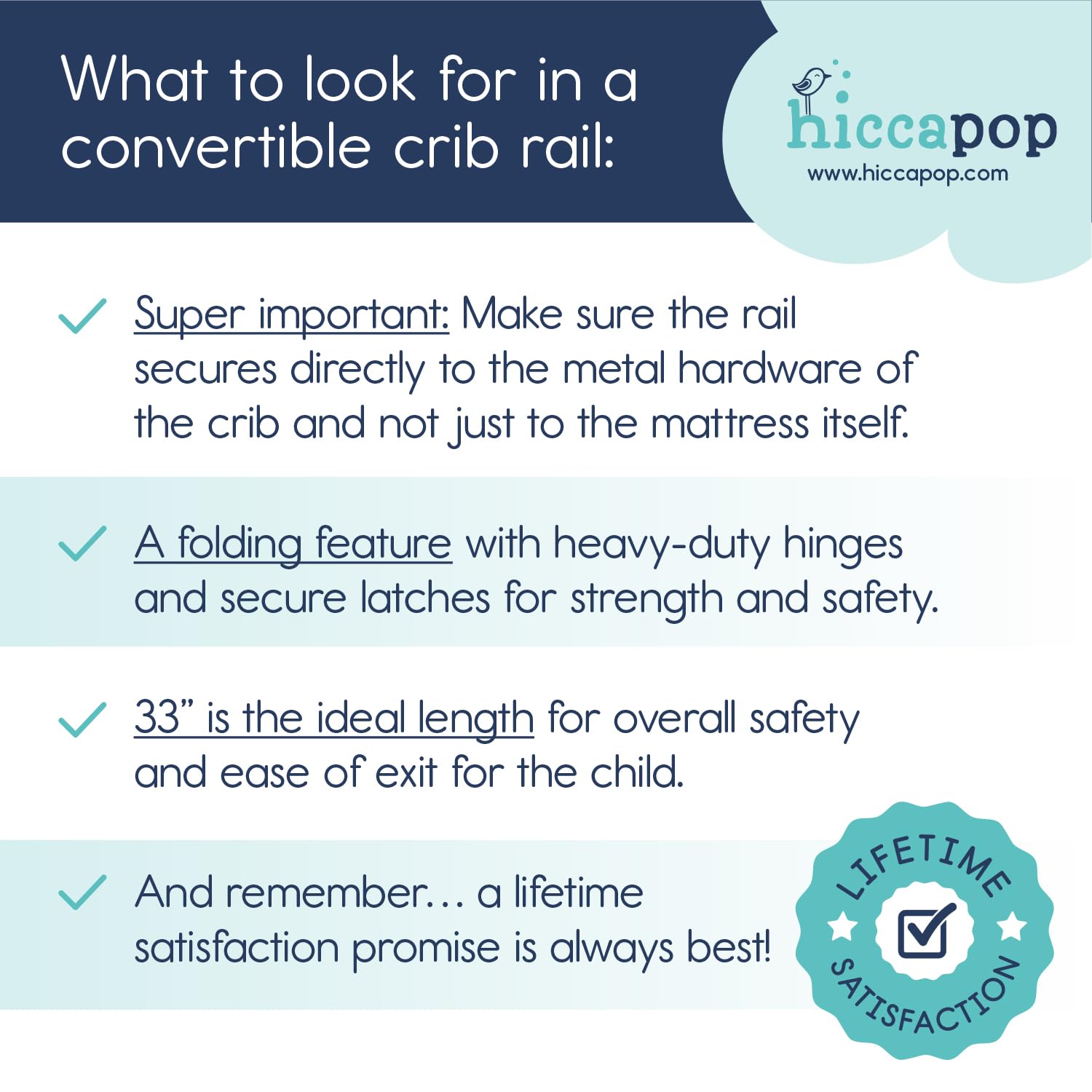 Hiccapop Convertible Crib Bed Rail for Toddlers, Crib Rail Guard with Reinforced Anchor Safety - Image 5