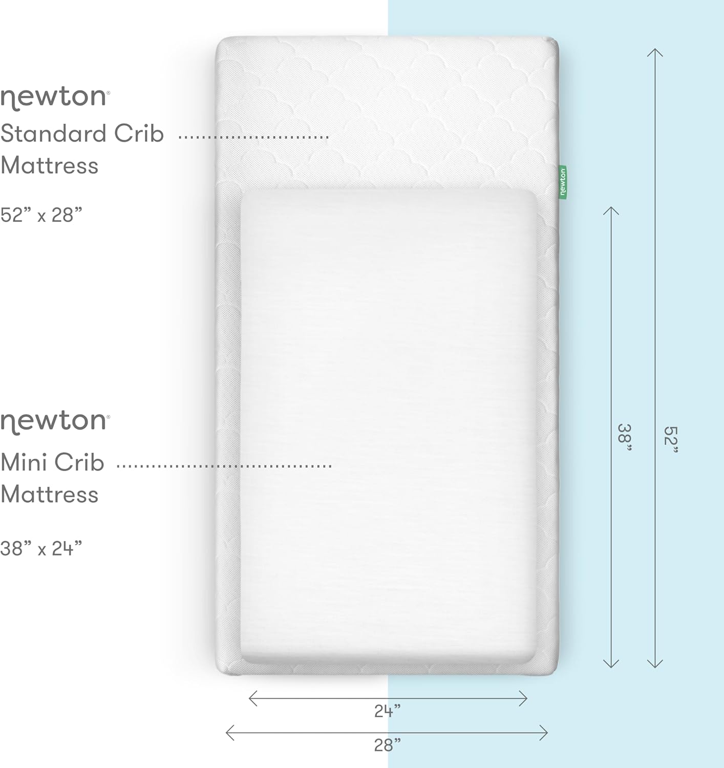 Alternative view of Newton Baby Fitted Mini Crib Sheets (2-Pack) | Organic Muslin Cotton, Breathable & Soft Baby Sheets, Washable Baby Mattress Sheets, Fits Mini Crib Mattresses 24" x 38", Plain White