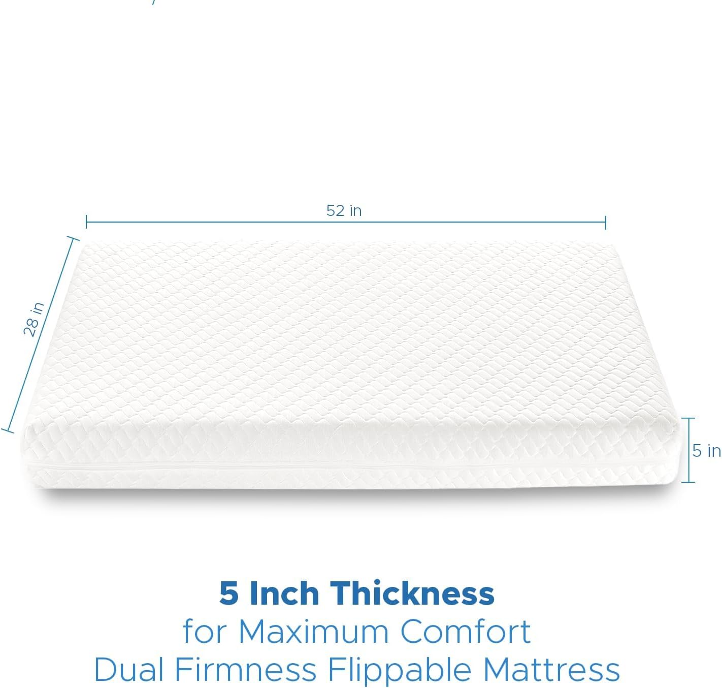 Alternative view of SCHNAUZER HOME Crib Mattress, Dual-Sided Breathable Baby and Toddler Memory Foam Mattress with Removable and Washable Cover, 100% Knitted Fabric, Fits Standard Cribs and Toddler Beds, 52" x 28" x 5"