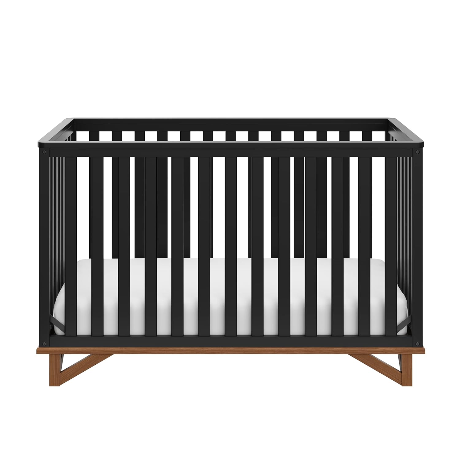 Storkcraft Santa Monica 5-in-1 Convertible Crib (Black with Vintage Driftwood) u2013 GREENGUARD Gold Certified, Modern Design, Two-Tone Baby Crib, Converts to Toddler Bed, Daybed and Full-Size Bed - Image 6