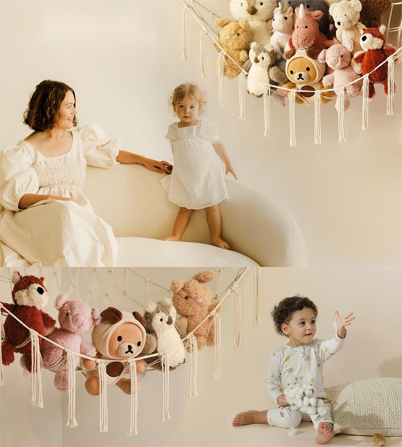 Alternative view of Stuffed Animal Storage Hammock or Net Corner - Large Toy Hammock Net for Stuffed Animals Room Decor - Cute Stuff Animal Organizer Plush Holder - Kids Baby Nursery Essentials Wall Bedroom Home Decor