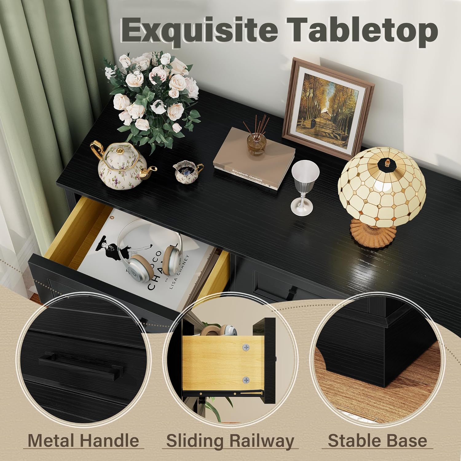 Alternative view of YESHOMY Dresser for Bedroom, Farmhouse 7 Drawers Dresser, Chest of Drawer Chest, Multi-Tier Clothing Storage Cabinet, Black