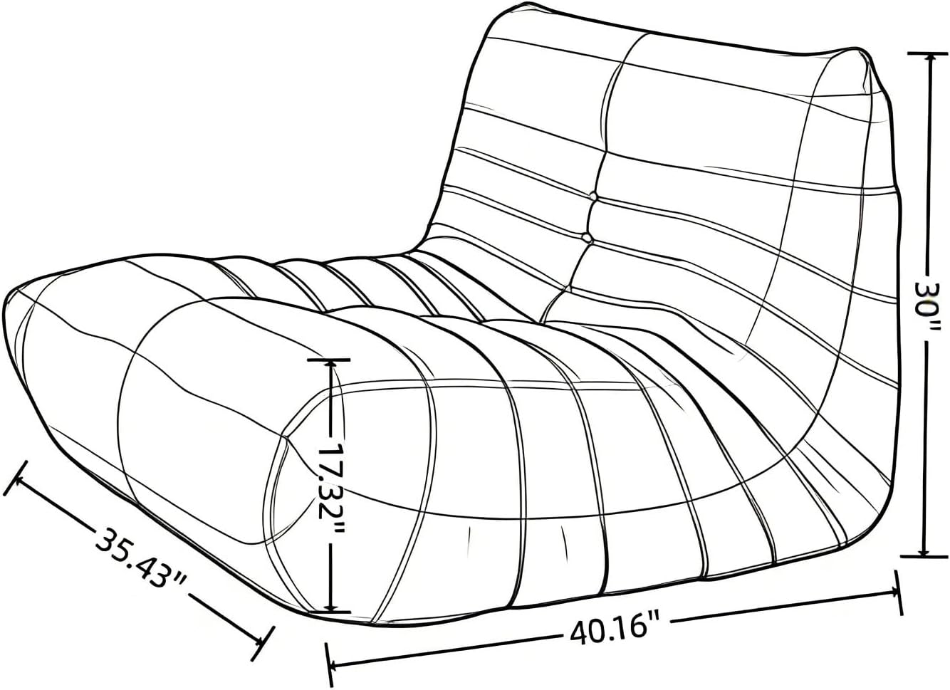 GOSBOST Bean Bag Chair - Memory Foam Bean Bag Chair for Adults, Comfy High-Resilience Single Sofa, Small Space Floor Chair, Chaise Lounge for Living Room, Bedroom (Pink, Wrinkles)