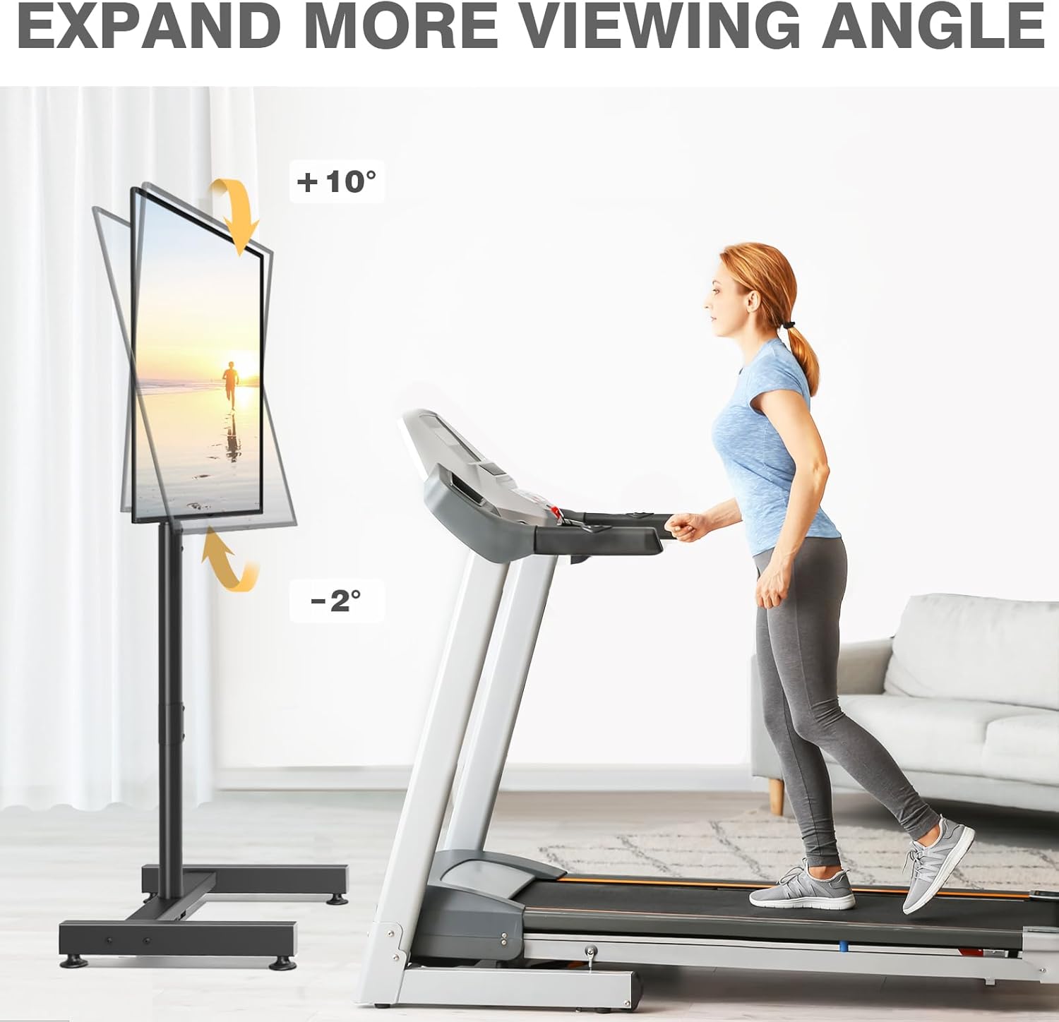 Alternative view of TVON TV Floor Stand for 13-50 inch LCD LED Flat/Curved Panel Screen TVs up to 44 lbs, Height Adjustable TV Stand Mount with VESA 200x200, Portable TV Stand for Bedroom, Dorm Room, Office