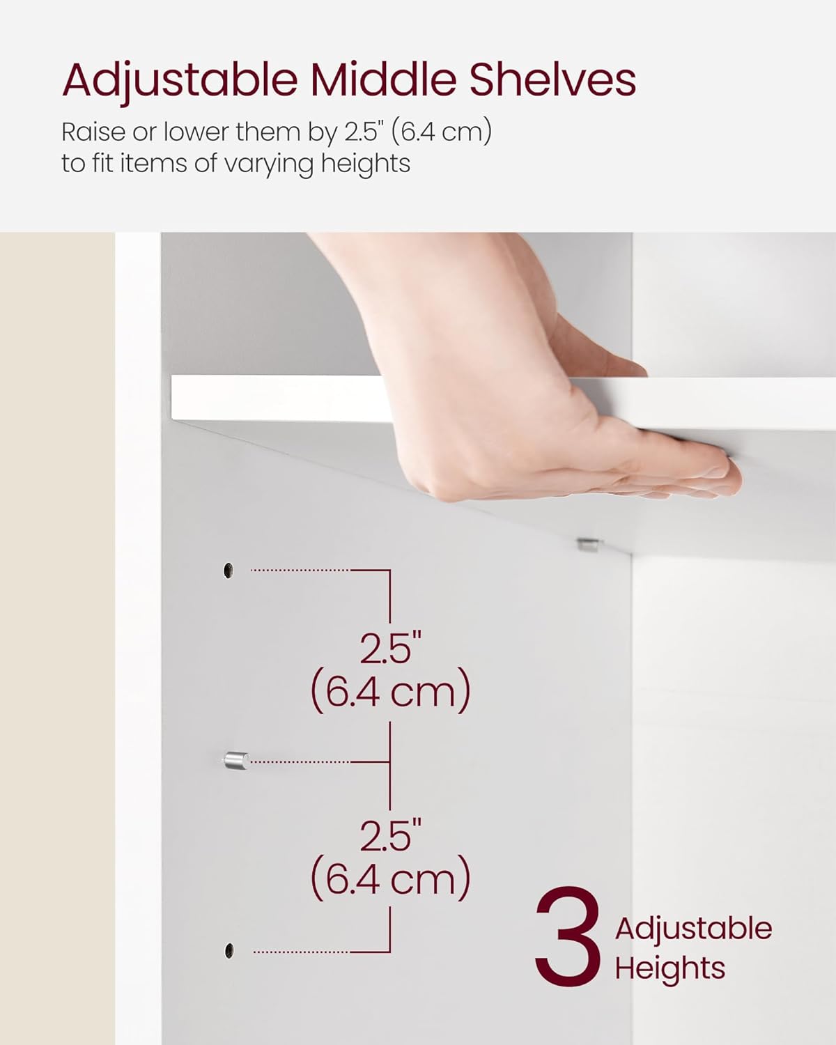Alternative view of VASAGLE Shoe Bench with Cushion, Shoe Storage Bench with 6 Compartments and 3 Adjustable Shelves, Entryway Bench with Padded Seat, for Bedroom, Closet, Living Room, White ULHS23WT