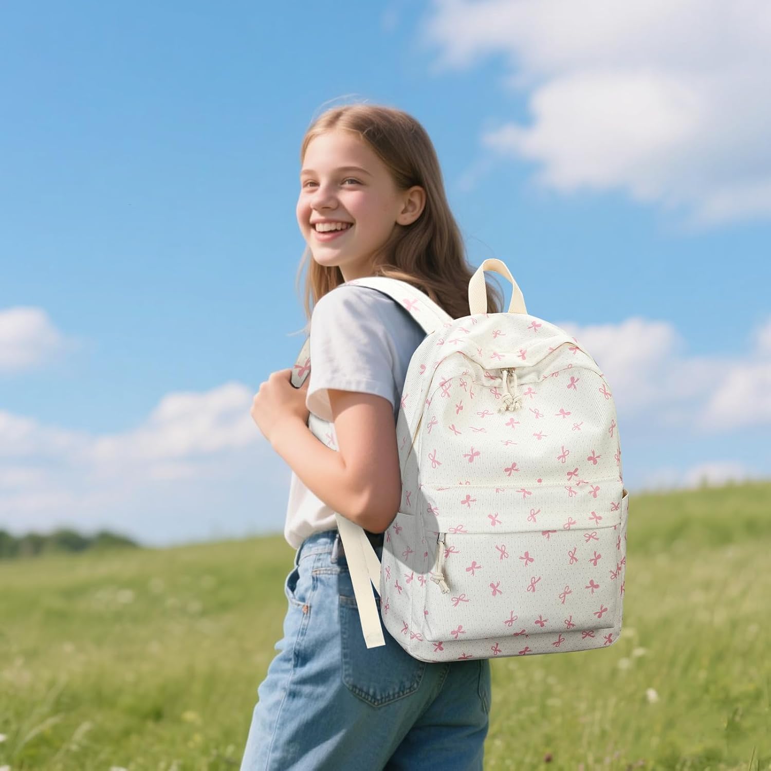 LEDAOU School Backpack for Teen Girls Elementary Middle School Bookbag Kids Backpacks Women Laptop Backpack Lightweight Travel Daypack