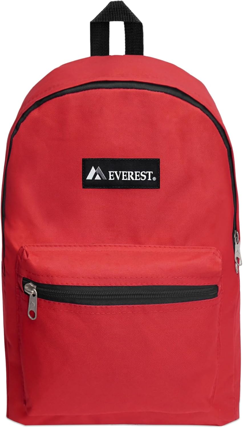 Everest Luggage Basic Backpack, Red, Medium