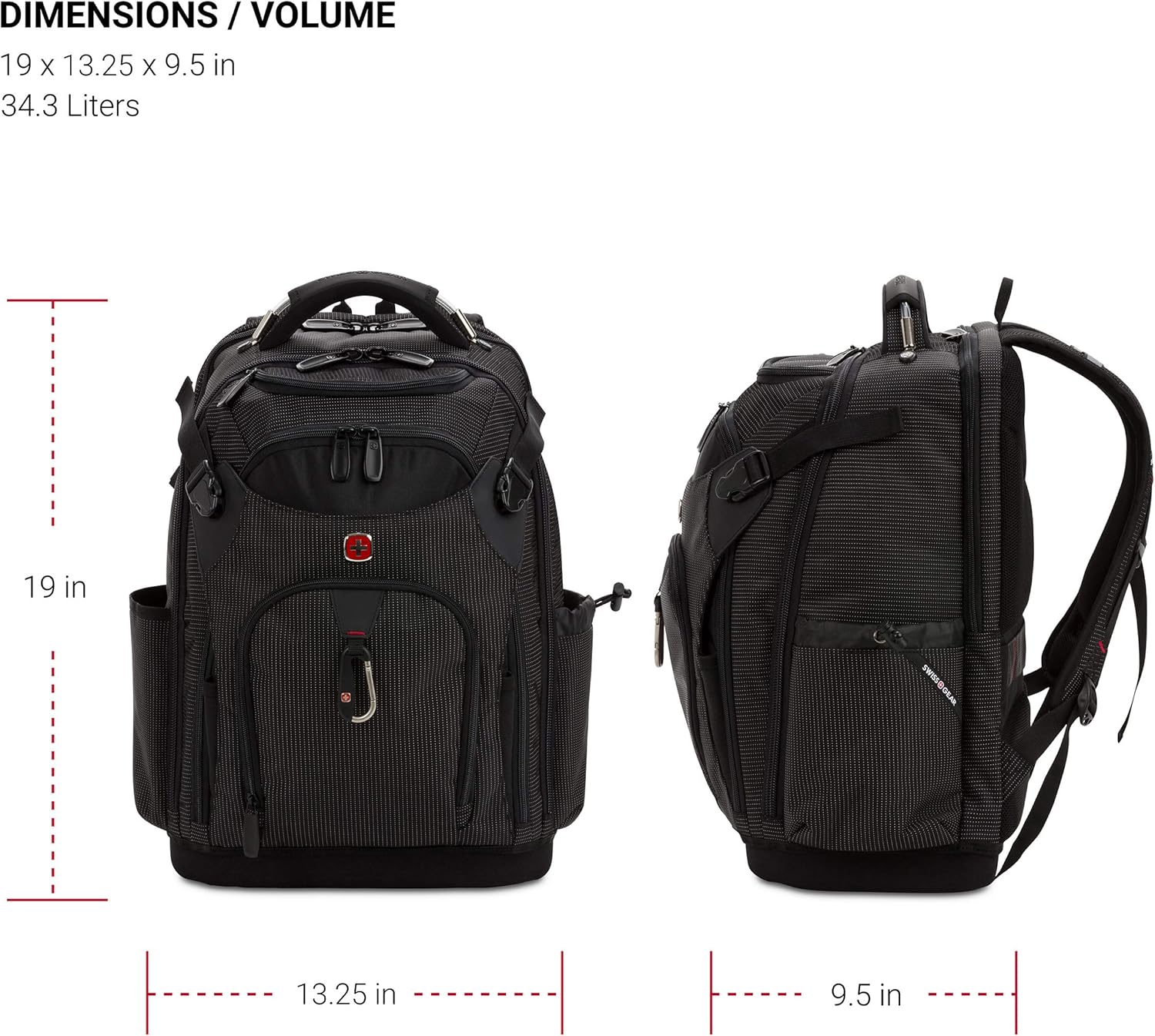 SwissGear Tool Bag Backpack, Fits Up to 17-Inch Laptop, Work Pack PRO, Black