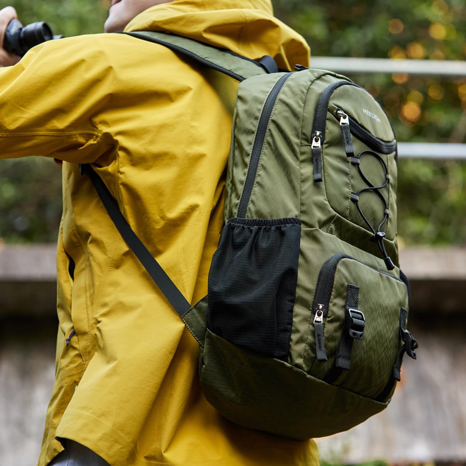 Nerlion Lightweight Foldable 35L Hiking Backpack Travel Backpack for Men Women Camping Waterproof Outdoor Hiking Daypack Backpack Green