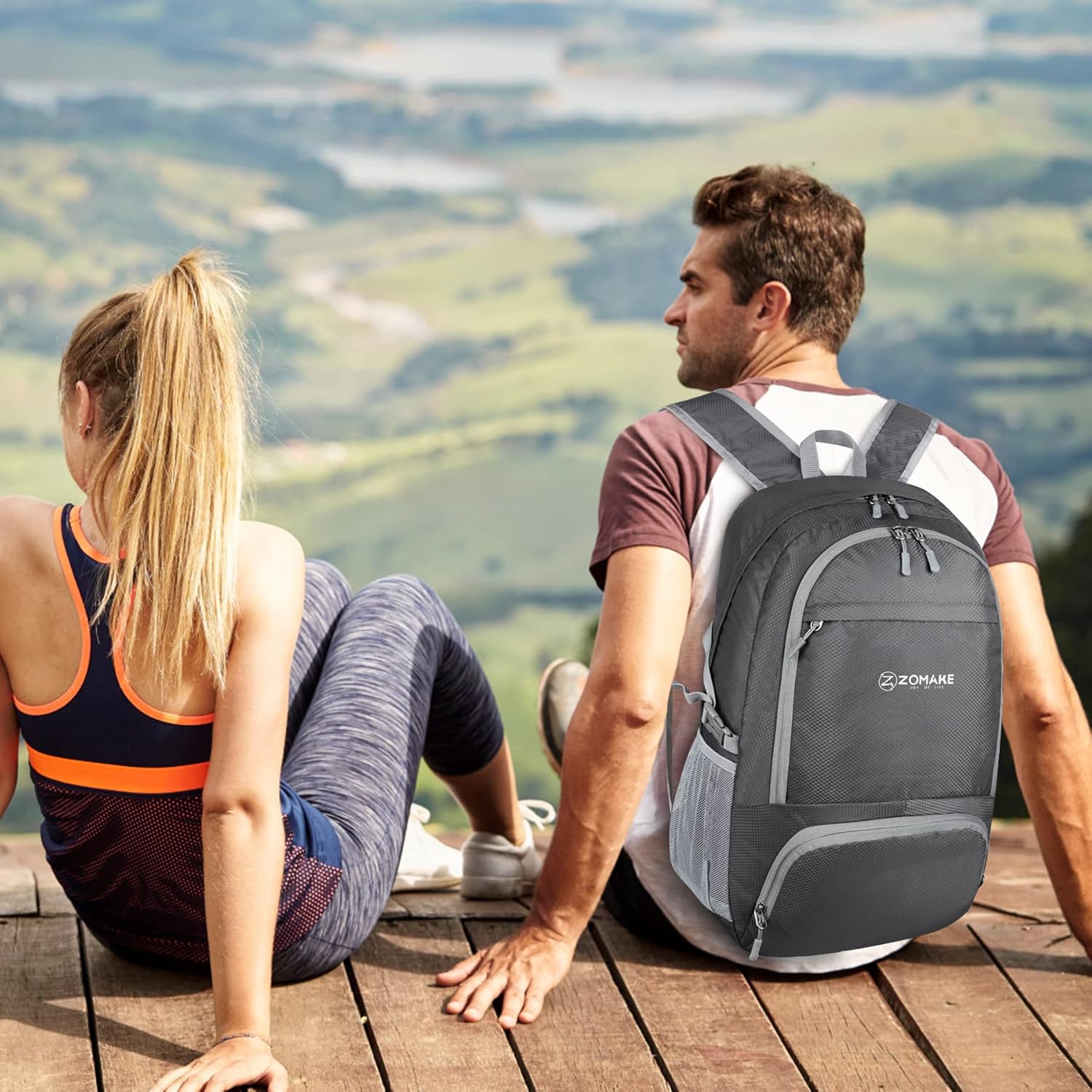ZOMAKE Lightweight Packable Backpack 30L, Foldable Hiking Backpacks Water Resistant Compact Folding Daypack for Travel(Dimgray)