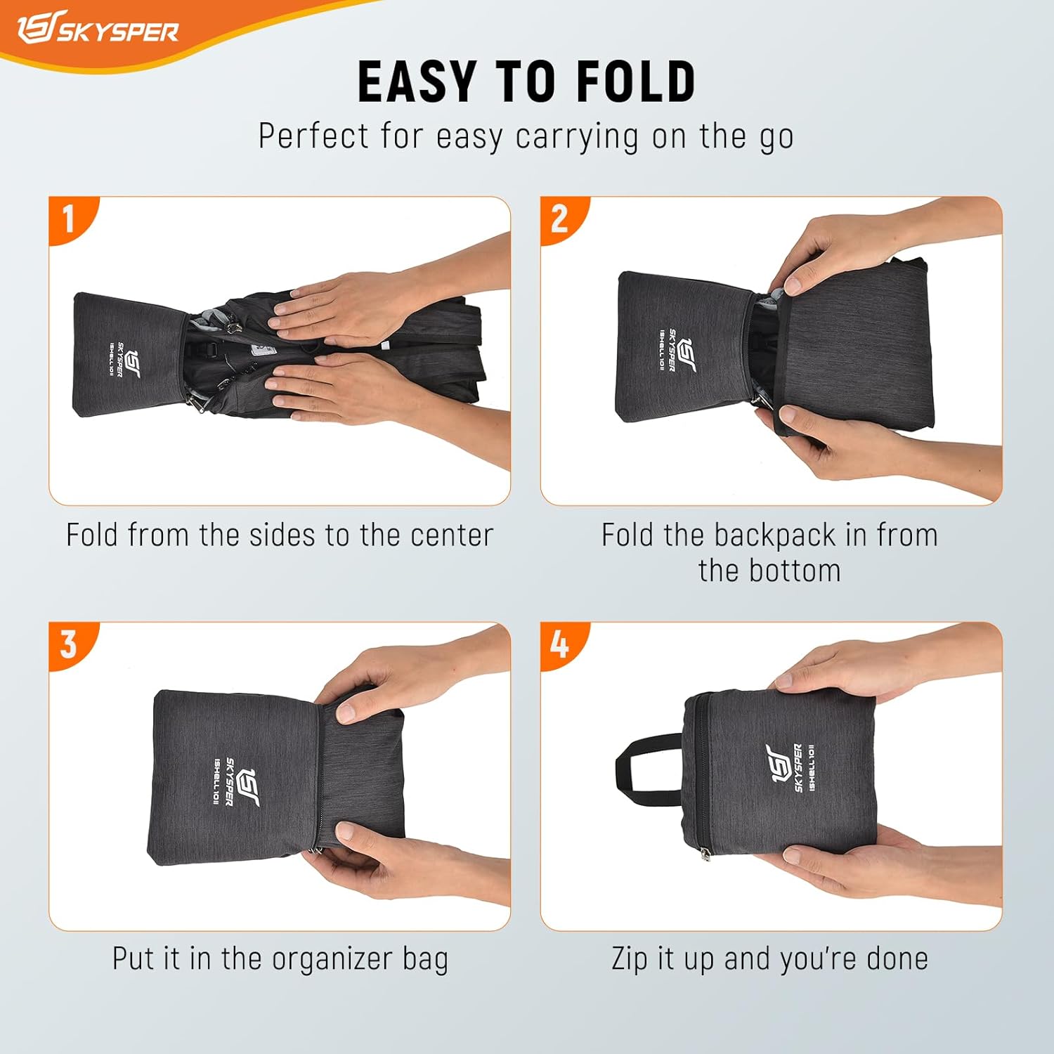 SKYSPER 10L Hiking Backpack Small Foldable Daypack Packable Lightweight Hiking Daypack Travel Day Pack for Women Men