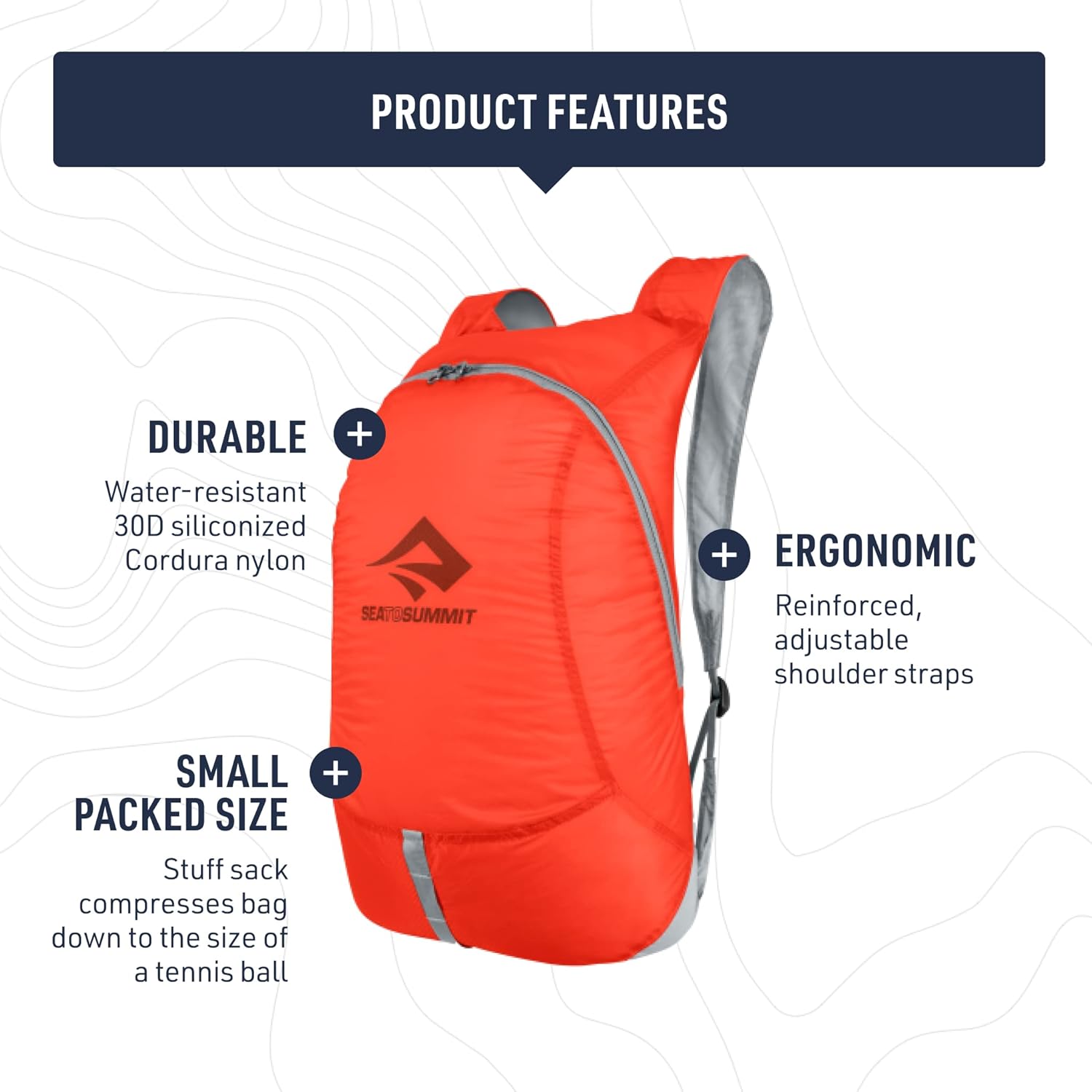 Sea to Summit Ultra-Sil Ultralight Day Pack, 20-Liter, Atoll Blue - Image 4