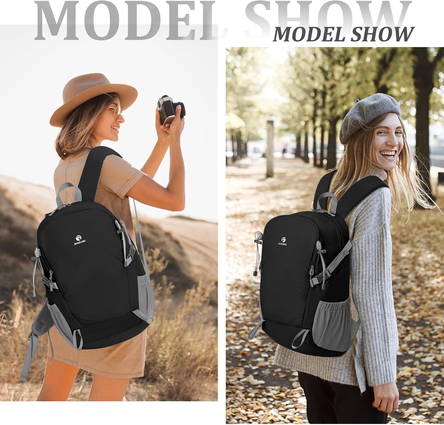 RUNCODE Hiking Backpack for Men Women, 25L Lightweight Travel Backpack Camping Daypack for Outdoors