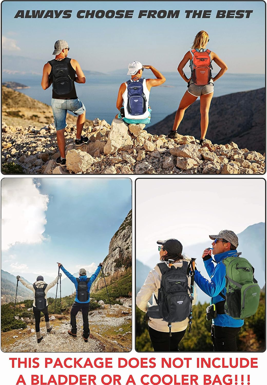 Lemuvlt Hiking Daypack Waterproof Biking Backpack 15L Lightweight Durable Backpack for Ski Snowboarding Running MTB Cycling