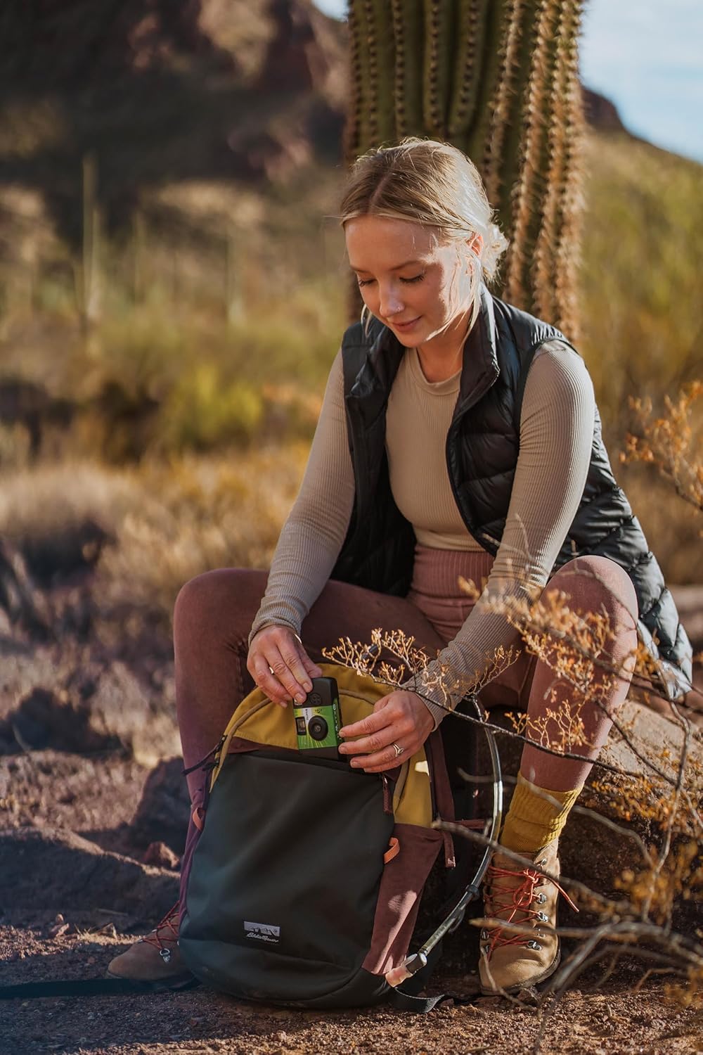 Eddie Bauer 20L Venture Backpack, Hydration and Laptop Compatible Daypack, Carbon Black