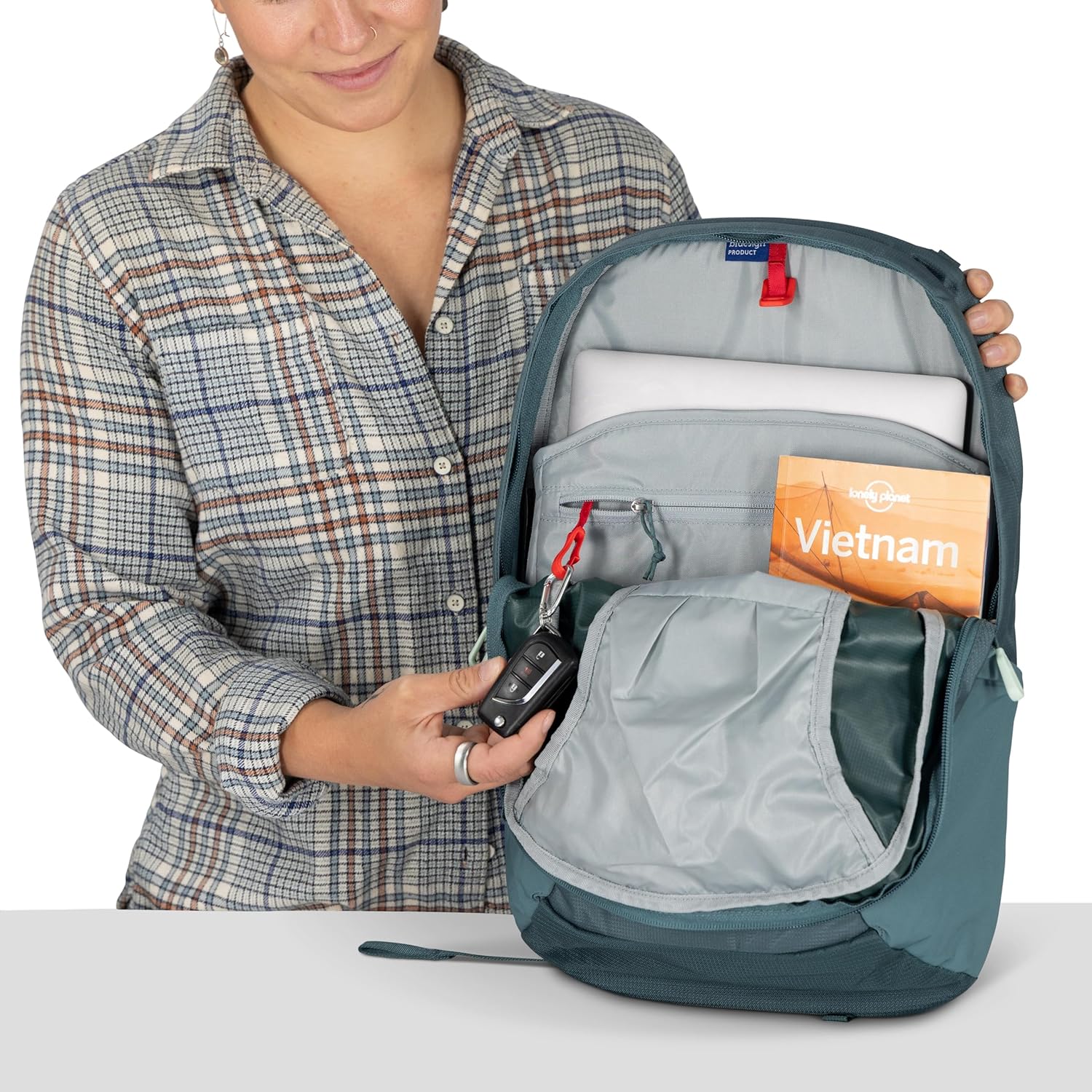 Osprey Farpoint Fairview Travel Daypack for Men and Women - Carry On Personal Item Backpack with Laptop Sleeve, Antique Blue