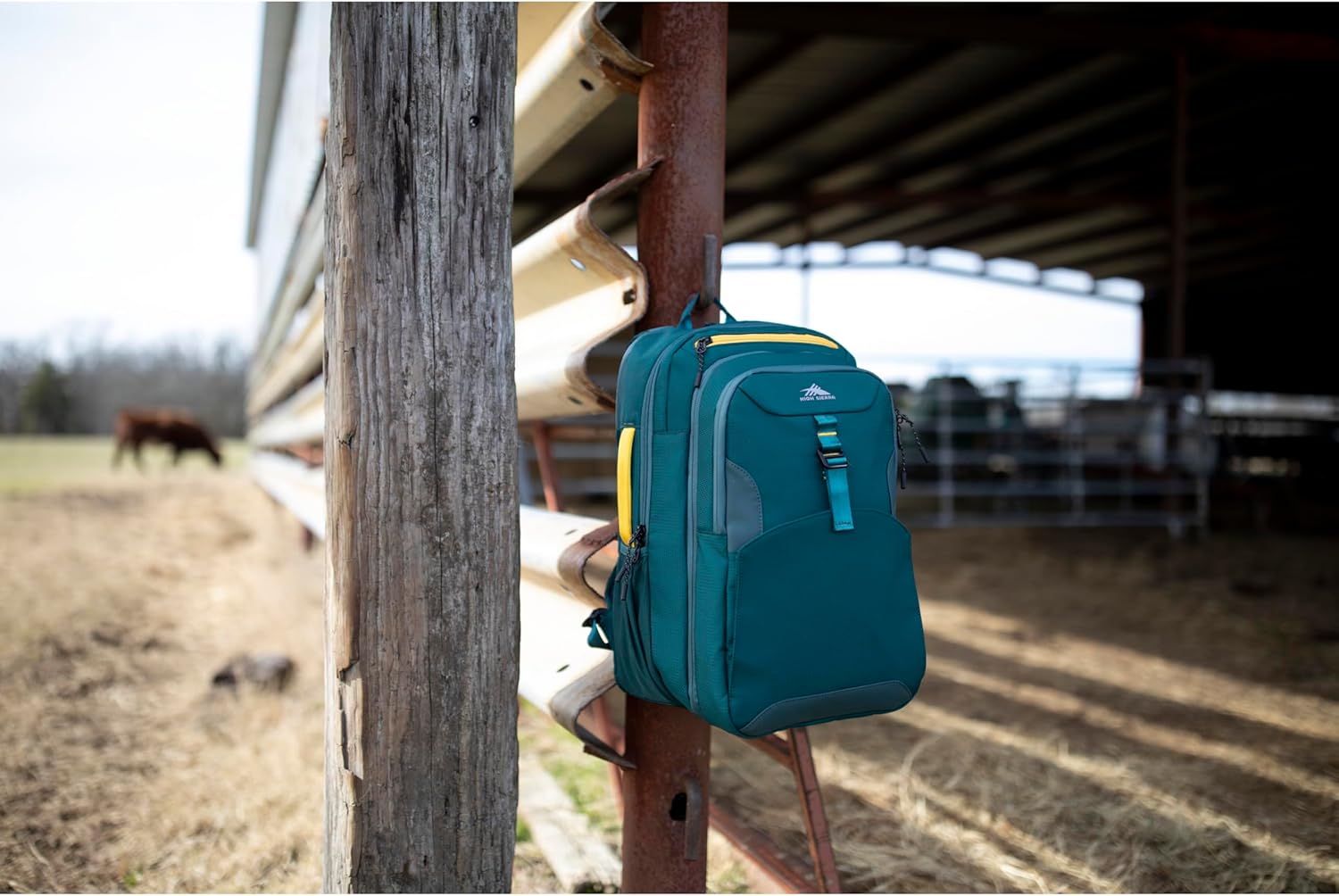 High Sierra Hi-Life 3-in-1 Convertible Backpack - Features Removable Daypack, Stack-It Strap, Adjustable Sternum Strap, Fleeced Pocket For Scratch Protection, Dual Water Bottle Pockets - Green/Yellow