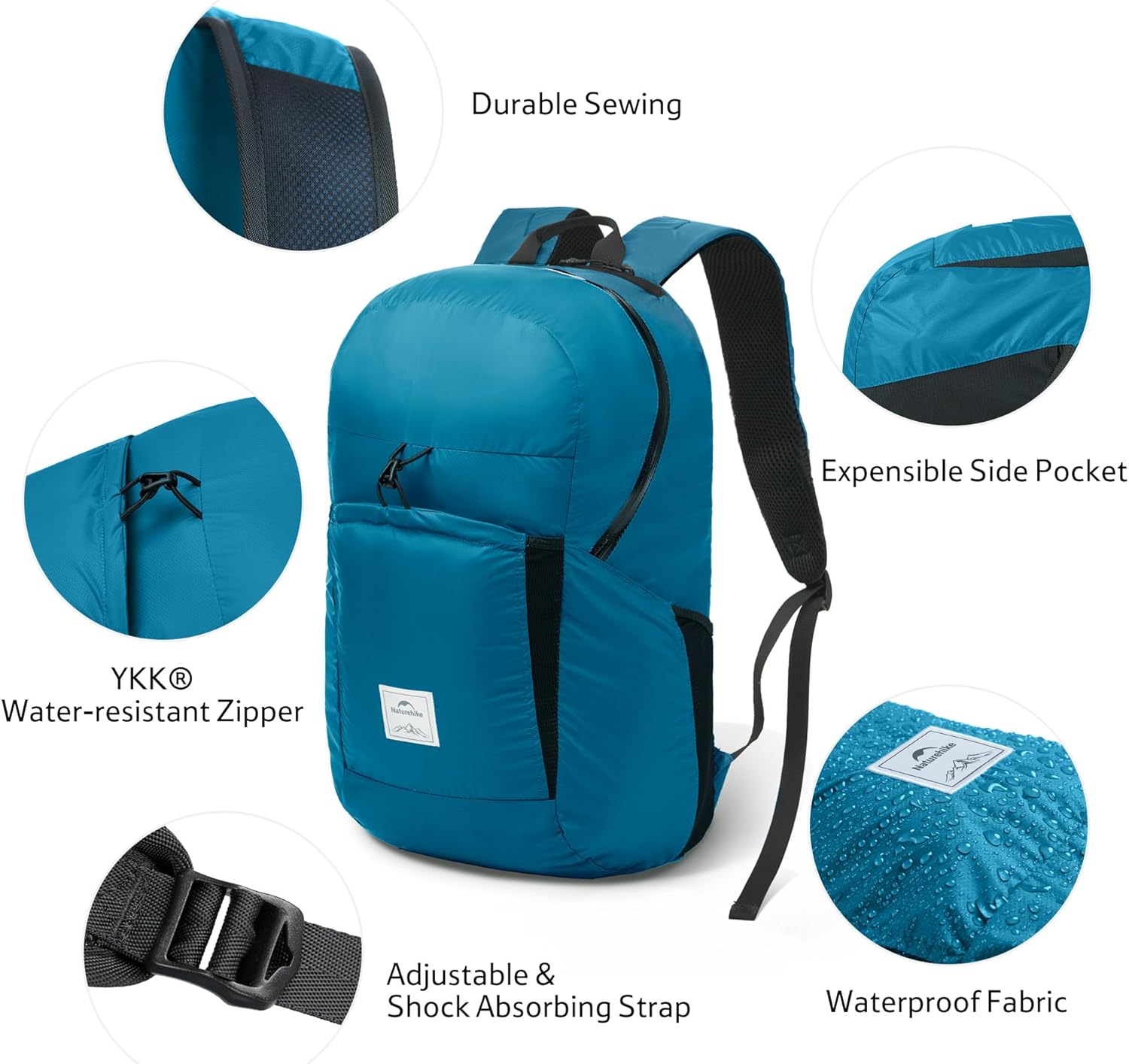 Naturehike 30L Lightweight Hiking Backpack, Waterproof Camping Packable Backpack, Ultralight Daypack for Travel Airplane