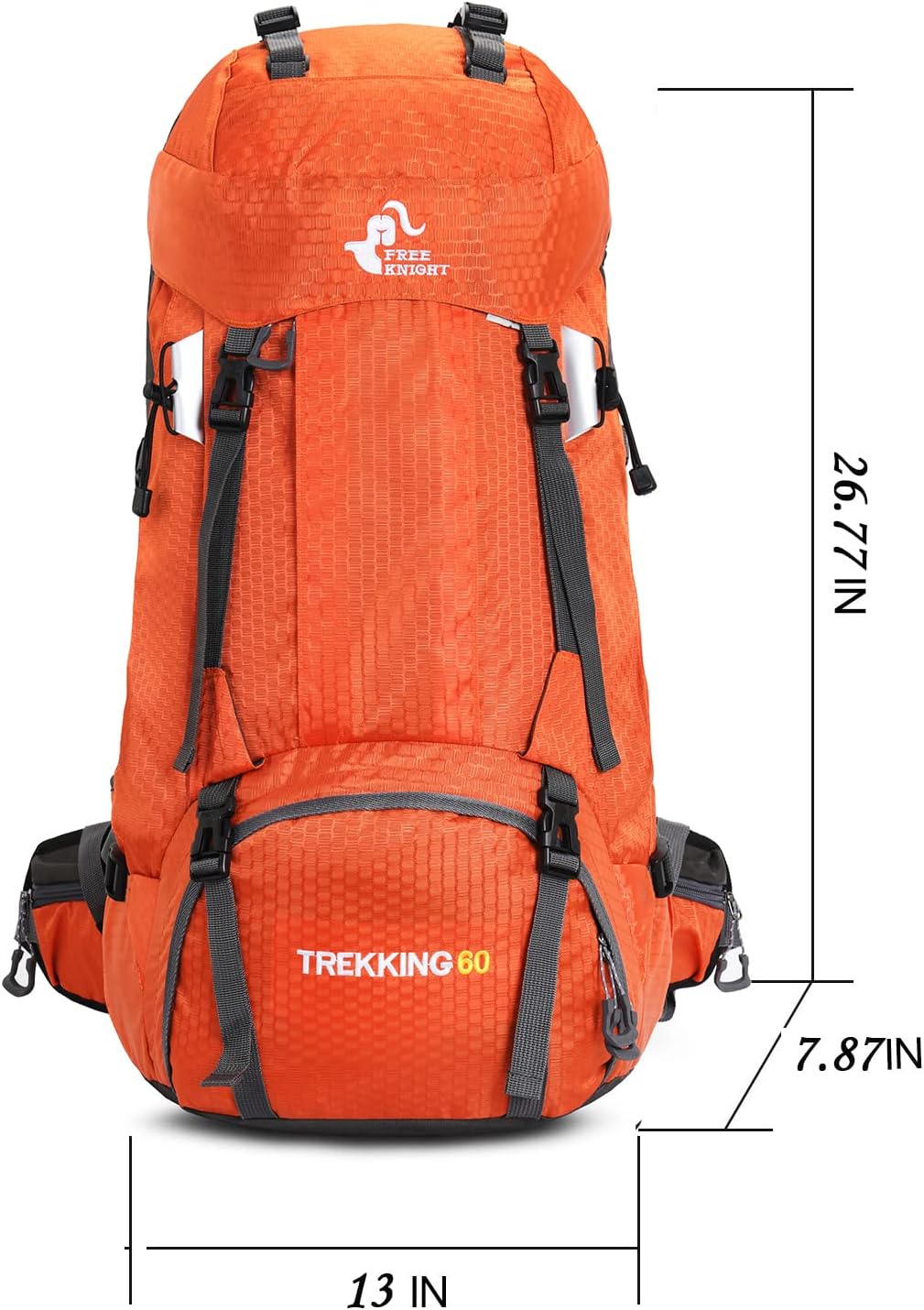 Bseash 60L Waterproof Hiking Camping Backpack with Rain Cover, Large Outdoor Sport Travel Daypack Rucksack for Climbing