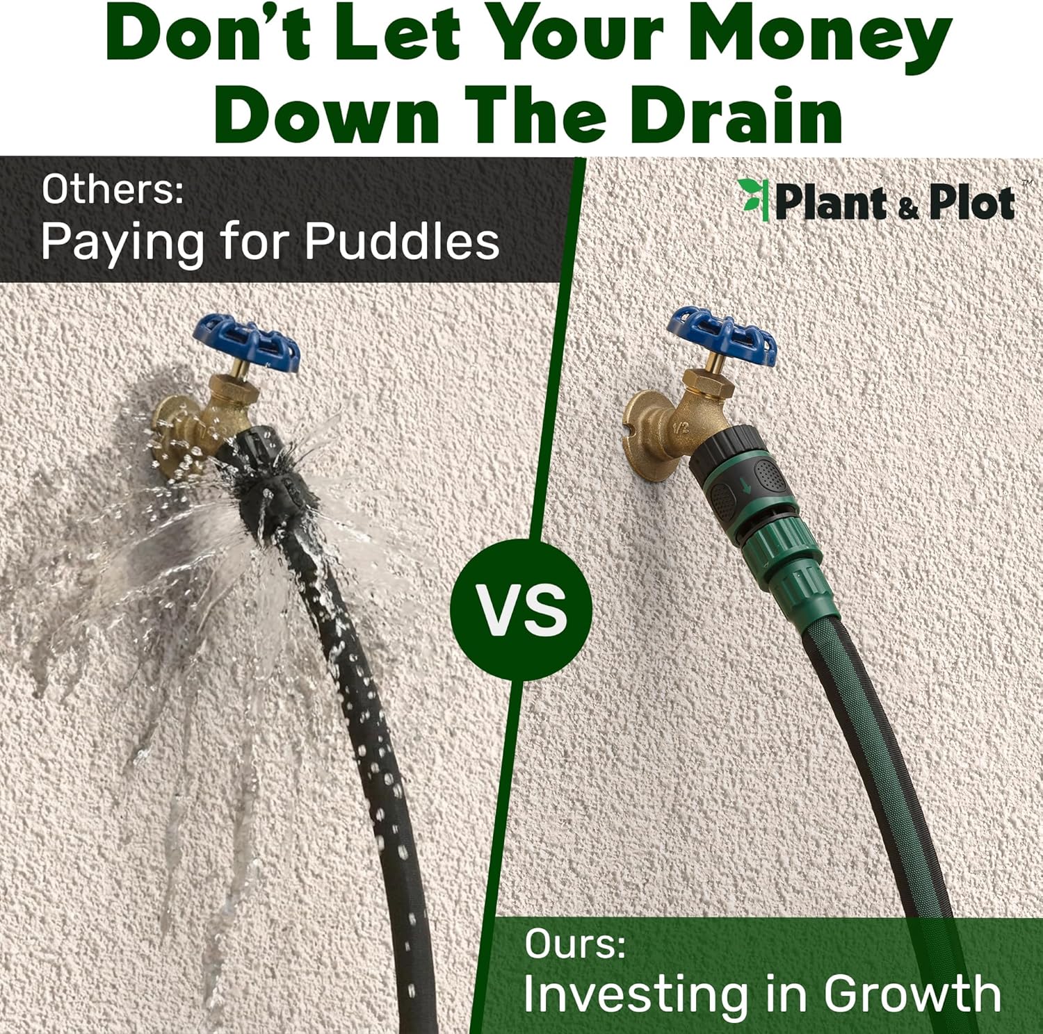 Alternative view of Flat Soaker Hose 25ft for Garden // Drip Hose for Garden Beds, Lawns and Trees // Heavy Duty Leakproof Design with Quick Connect // Linkable Irrigation System for Vegetables and Flowers