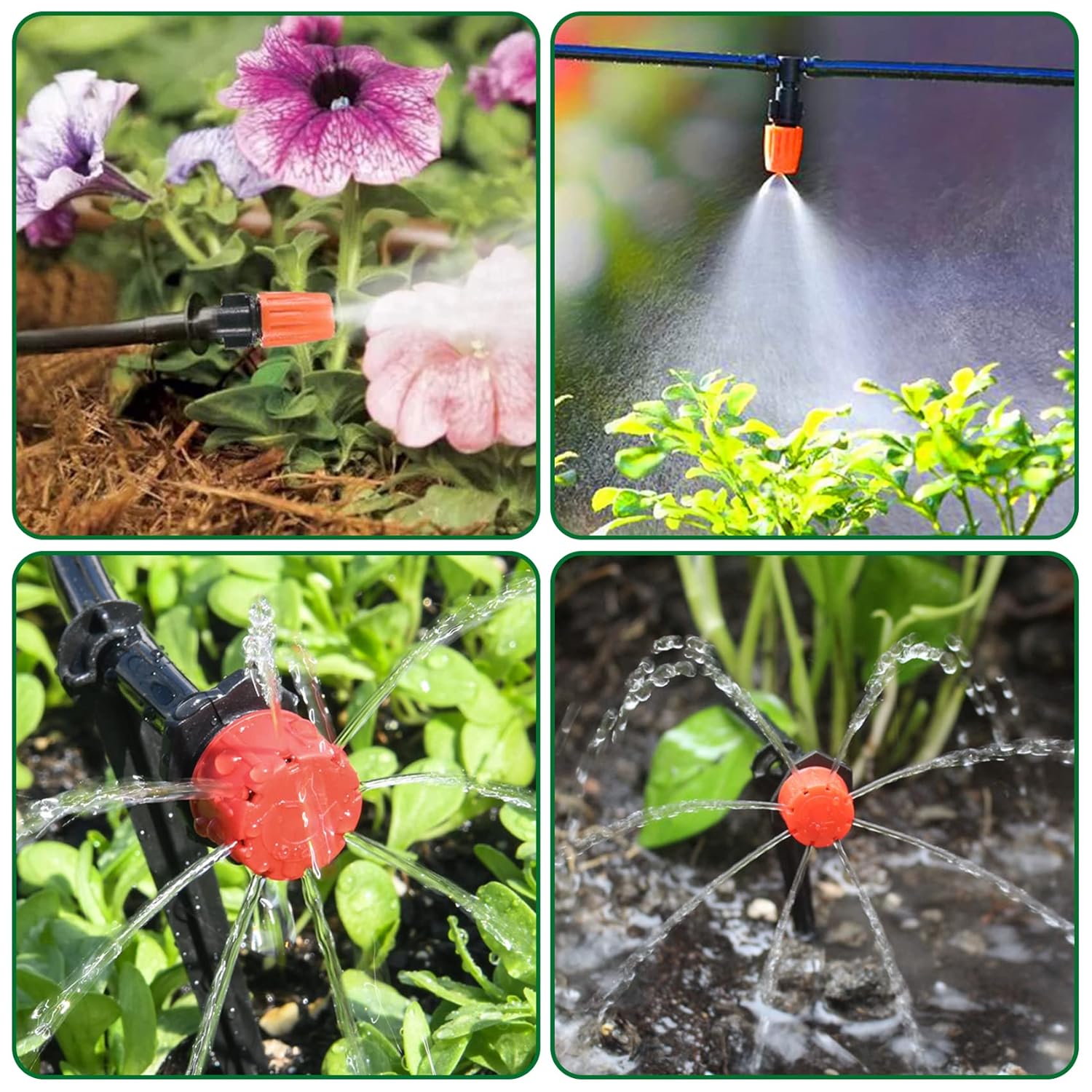 Flantor Drip Irrigation Kit, Drip Irrigation System for Garden with 1/4" Irrigation Tubing DIY Saving Water Automatic Watering System for Garden, Greenhouse, Flower Bed, Patio, Lawn - Image 4