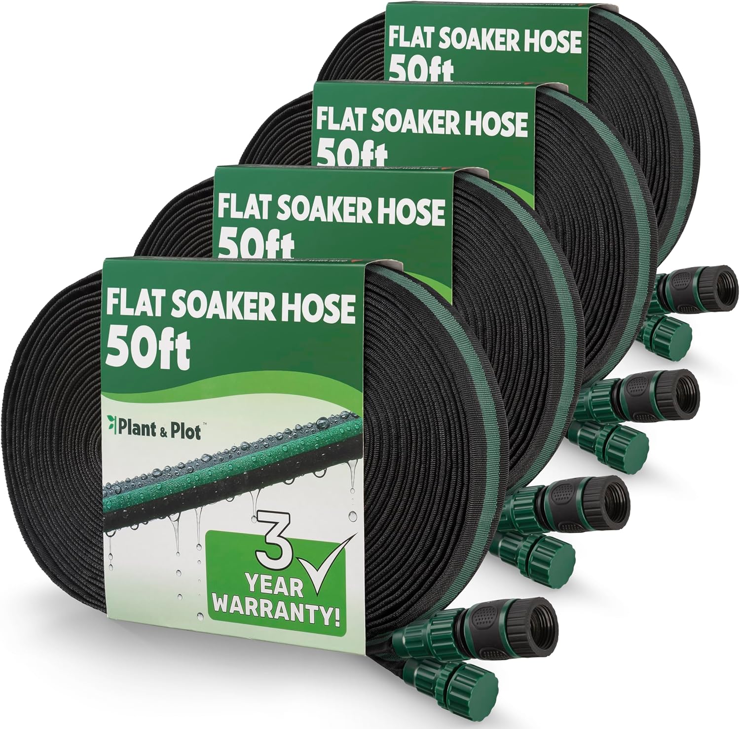 Flat Soaker Hose 25ft for Garden // Drip Hose for Garden Beds, Lawns and Trees // Heavy Duty Leakproof Design with Quick Connect // Linkable Irrigation System for Vegetables and Flowers - Image 6