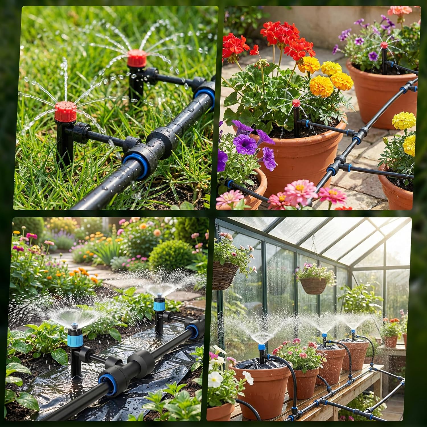 100FT Drip Irrigation System for Garden, 2026 Upgraded DIY Automatic Plant Watering Kit with Push-Fit Connectors, 30 Water-Saving Adjustable Drip Emitters for Yard, Lawn & Greenhouse - Image 6