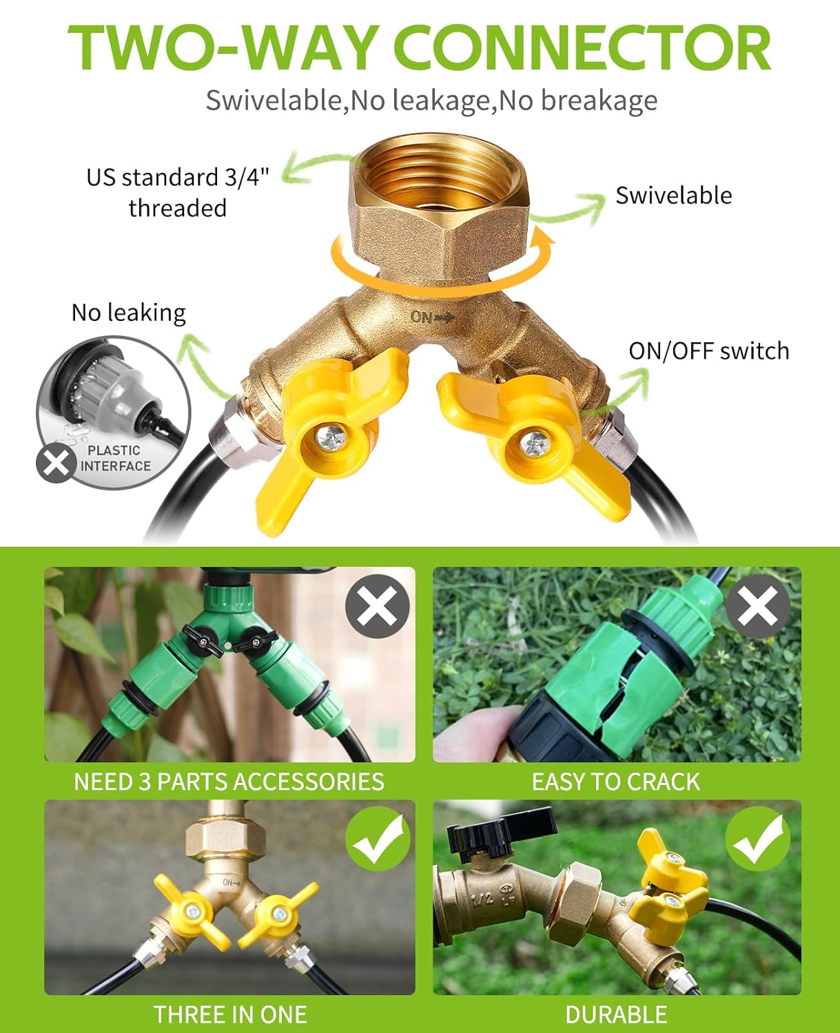 Alternative view of HIRALIY 100ft Drip Irrigation Kit Plant Watering System 8x5mm Blank Distribution Tubing DIY Automatic Irrigation Equipment Set for Garden Greenhouse Flower Bed Patio Lawn