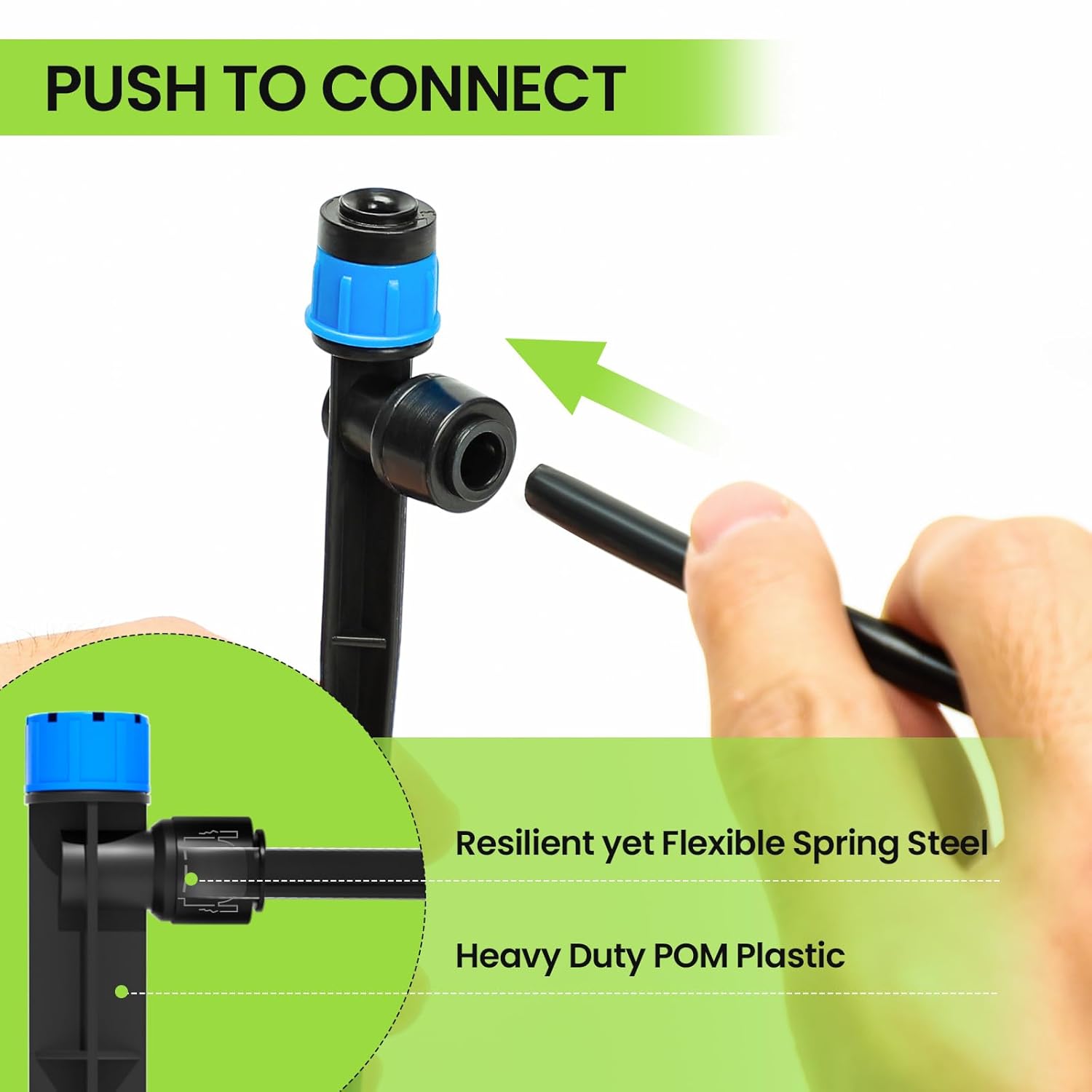 Bonviee Drip Irrigation System, 230FT Garden Watering System with Quick-to-Connect Fittings, Adjustable Drip Emitters, 1/4u201D & 5/16u201D Tubing, Drip Irrigation Kit for Raised Garden Beds, Greenhouse, Lawn - Image 3