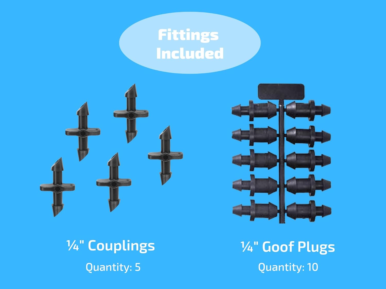 1/4" Irrigation Dripline Tubing (100 Ft Roll) - 6" Emitter Spacing - 1/4" Drip Irrigation Fittings Included - Image 3