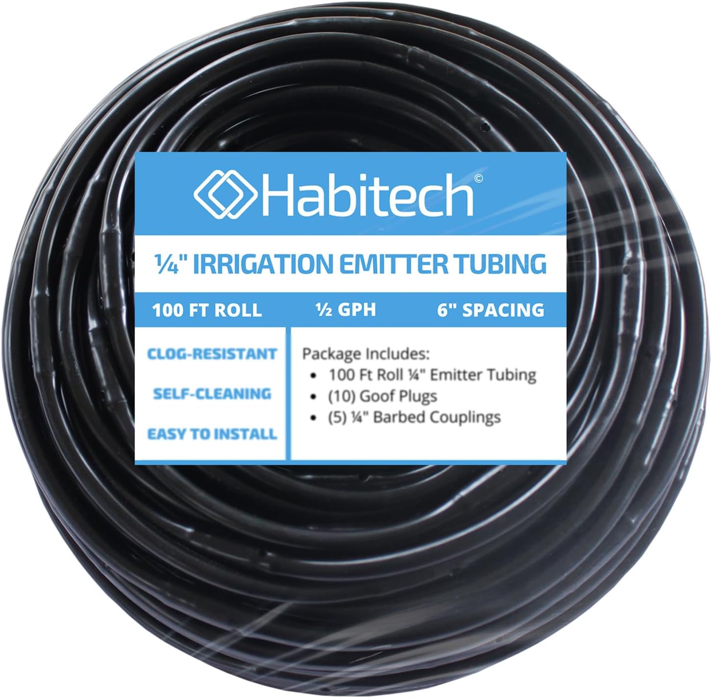 1/4" Irrigation Dripline Tubing (100 Ft Roll) - 6" Emitter Spacing - 1/4" Drip Irrigation Fittings Included - Image 6