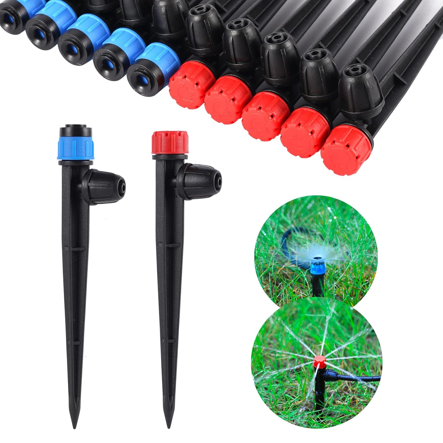 Drip Irrigation Emitters Adjustable 360 Degree Drip Emitters on 5" with Stake for 1/4" Drip Irrigation Tubing,Irrigation Drippers Ideal for (4-7mm) Garden House Watering System. (25pcs-Red Drip) - Image 5