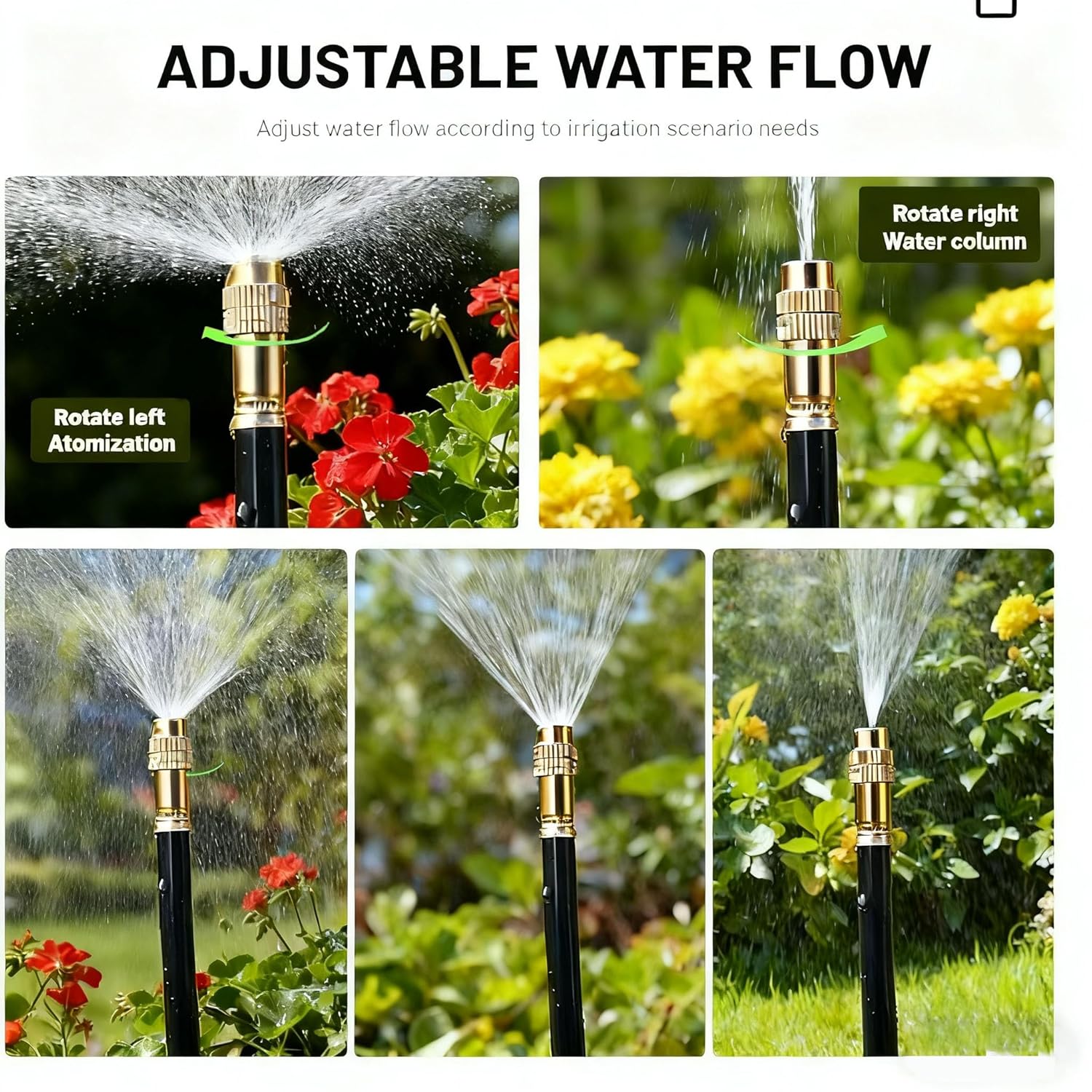 NACNO Drip Irrigation System 40ft, 1/4" Garden Watering Kit with 360° Adjustable Emitters & Misting Nozzles, DIY Automatic Distribution Tubing for Raised Bed, Patio, Greenhouse - Image 3