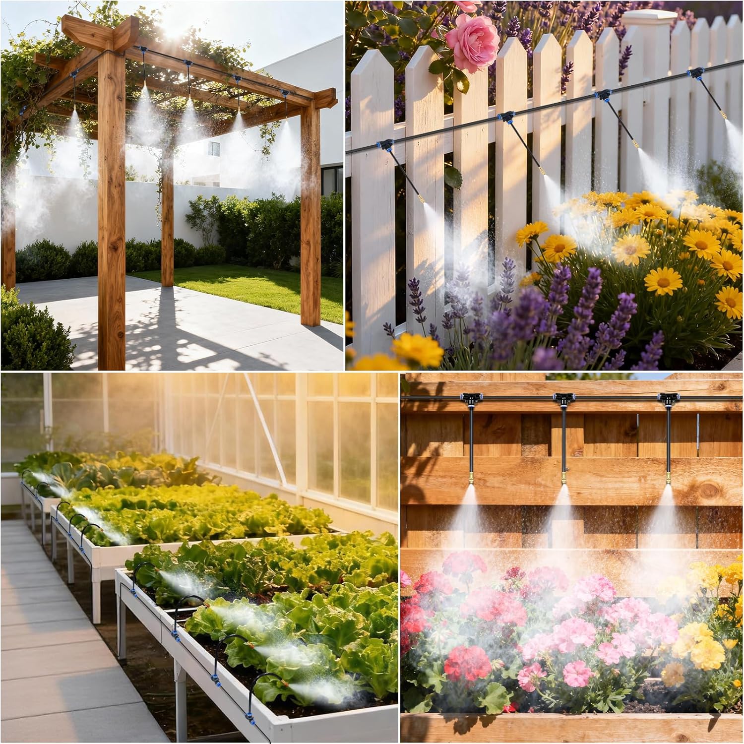 360° Adjustable Drip Irrigation System - 1/4" Tubing, 50FT Garden Watering Atomizing System with 15 Nozzles, Greenhouse Accessories for Yard, Lawn, Plants, Garden - Image 7