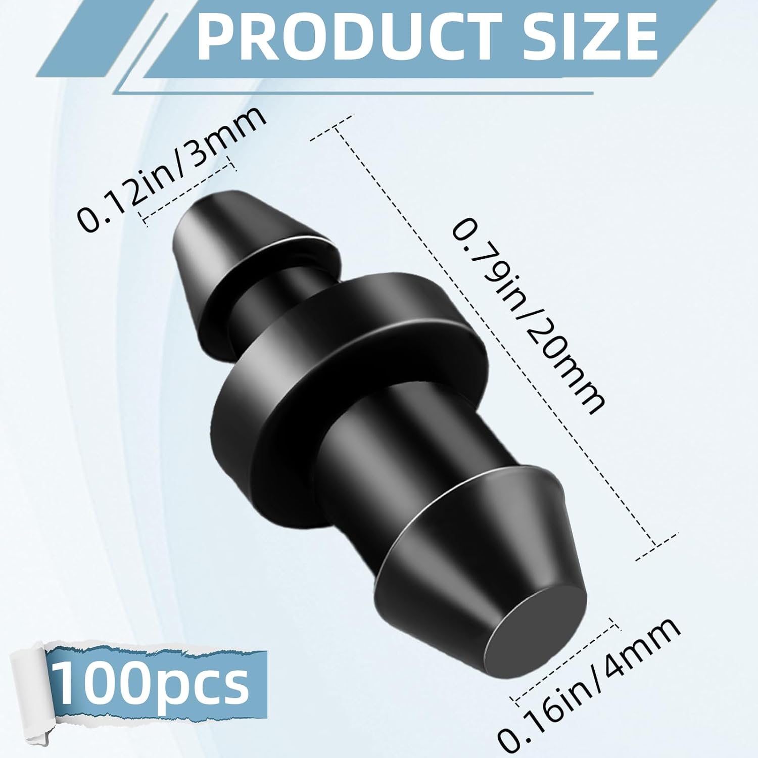 100 Pieces Drip Irrigation Plugs 1/4" Drip Irrigation End Plug Fittings,Drips Line End Plug Accessory Kit,Pressure Irrigations Stopper Plugs for Home Garden Lawn Pipe Supplies