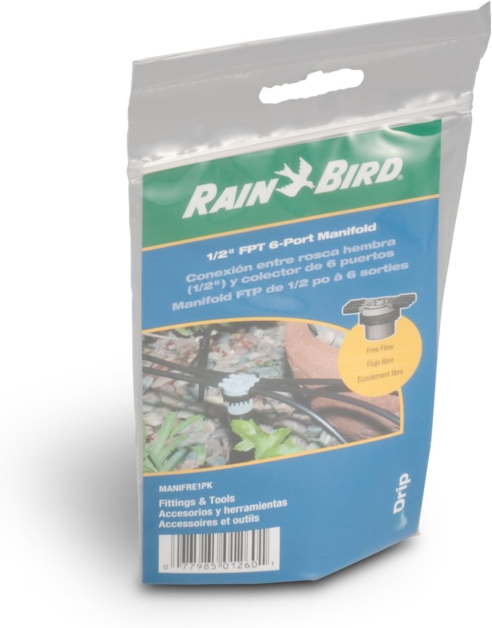 Alternative view of Rain Bird MANIFRE6S Drip Irrigation 6-Port Manifold, Unregulated Free Flow