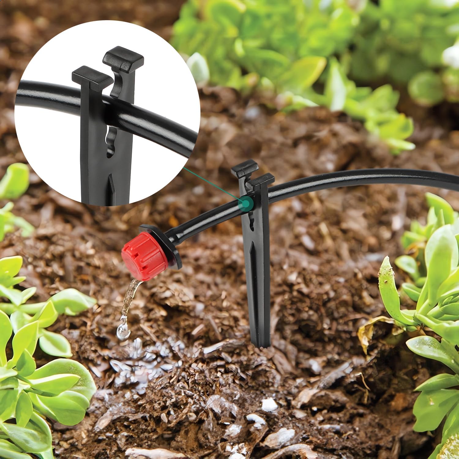 RedChili 100 Pack 1/4 Inch Drip Irrigation Support Stakes, Plastic, 5.68 Inch, Barb Connector, Ideal for 1/4-Inch Tubing, Indoor/Outdoor Use - Image 3