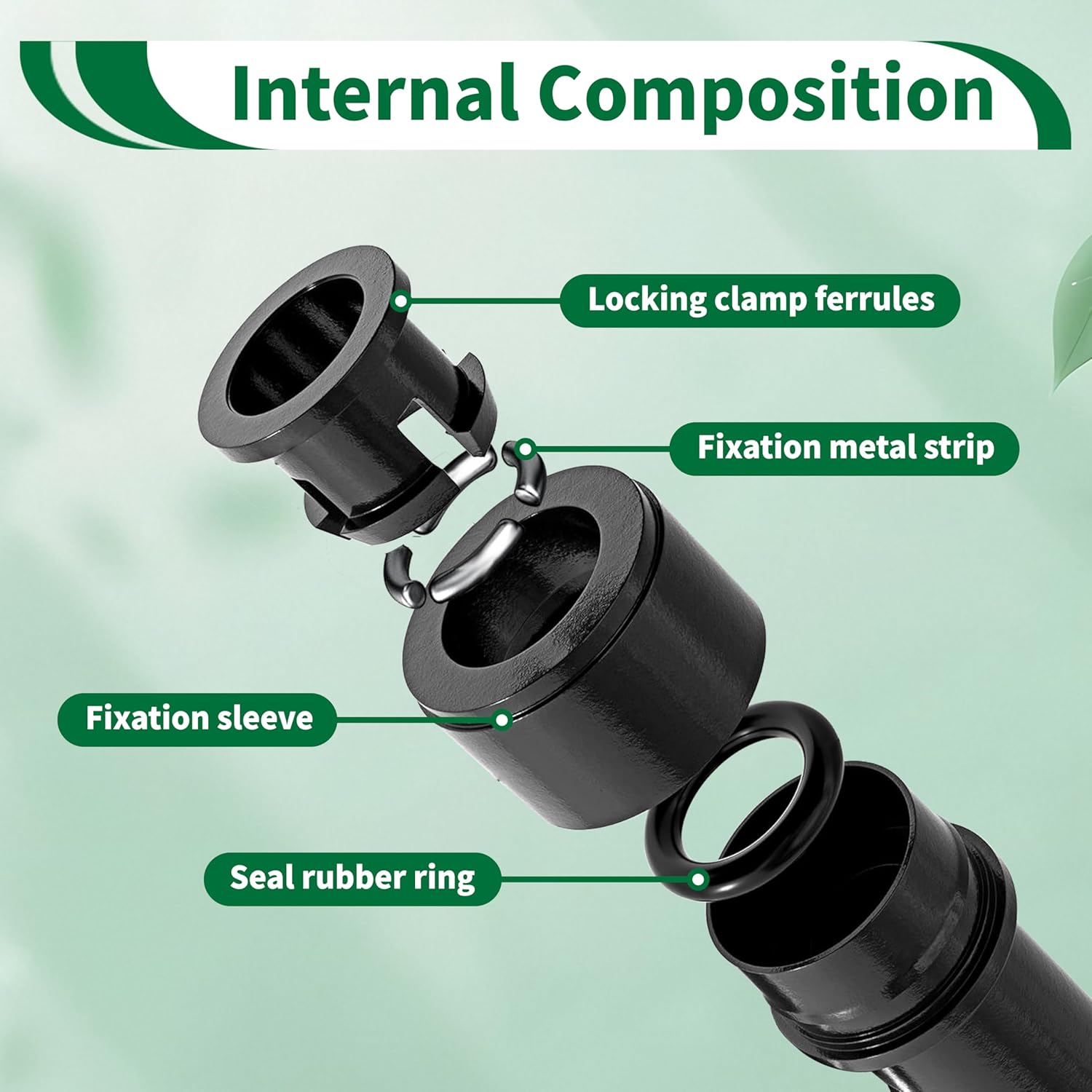 Alternative view of Sweezwon 52Pcs 1/4" Drip Irrigation Quick Connect Fittings Kit (12 Couplings, 10 Tees, 12 Elbows, 5 Shut Off Valves, 12 Plugs & Tubing Cutter), Drip Line Connectors for 1/4" Tubing