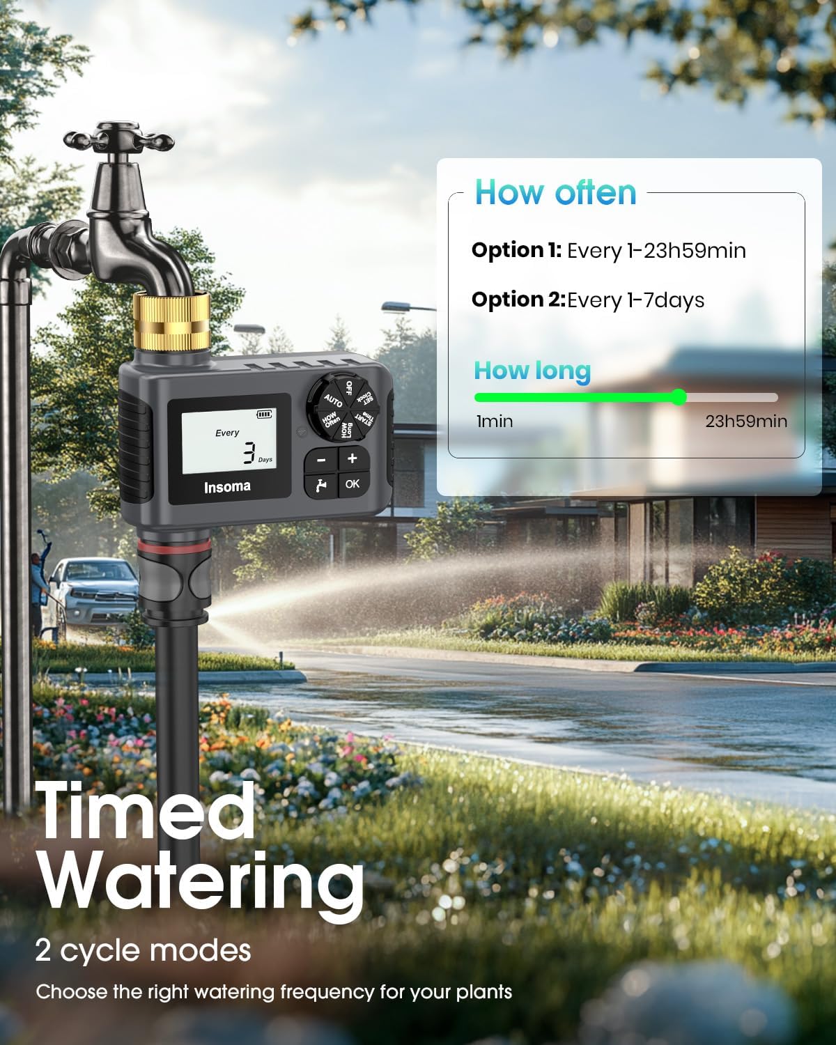 Alternative view of Water Timer for Outdoor Garden Hose, Hose Timer with Rain Delay/Manual Mode, Automatic Drip Irrigation Controller System for Lawn Yard Garden Watering