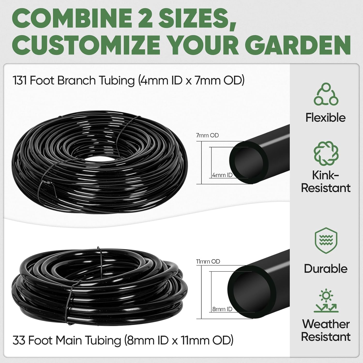 Alternative view of OnBrand 164FT Drip Irrigation System, Quick-Connect Garden Irrigation System Kit for Raised Flower Bed, Vegetable Garden, Pots, Automatic Garden Watering System with Tubings and Complete Accessories