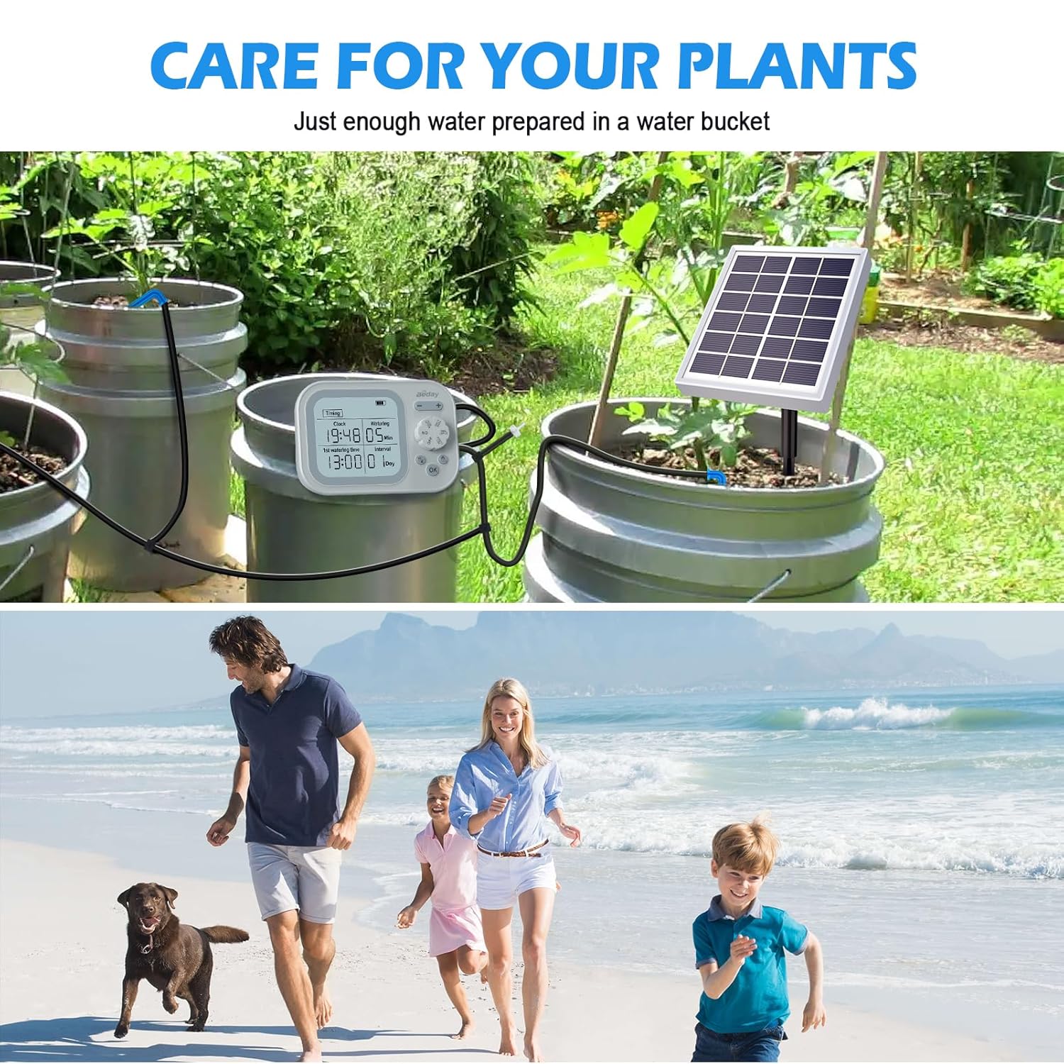 Alternative view of Solar Automatic Drip Irrigation System Houseplant Auto Self Watering Device Waterer for 15 Potted Plants Outdoor Indoor Garden Balcony Vacation While Away