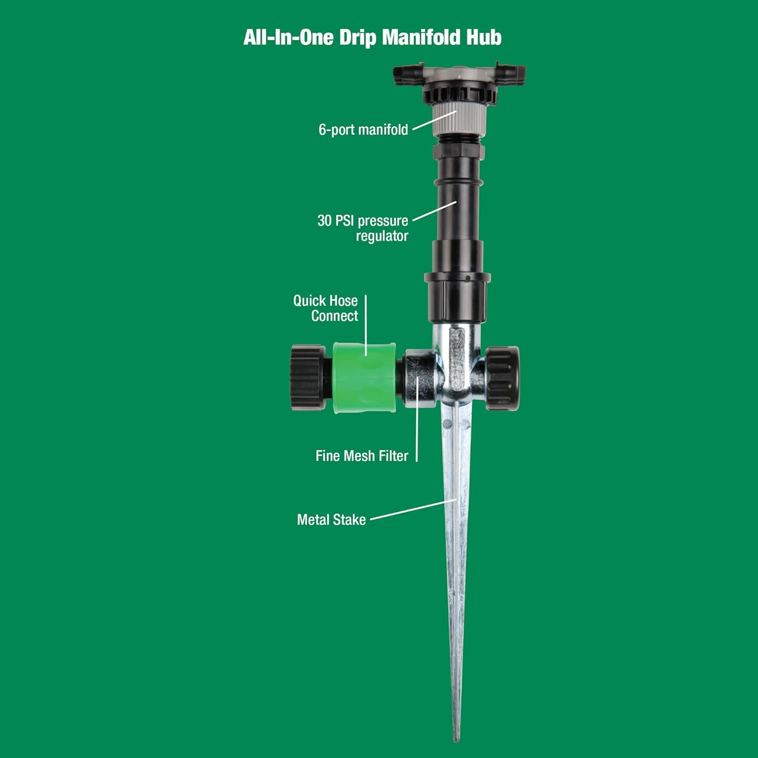 Rain Bird SWDMSPKIT Drip Irrigation Spot Watering Manifold on a Spike Kit, Bubblers and Emitters - Image 4