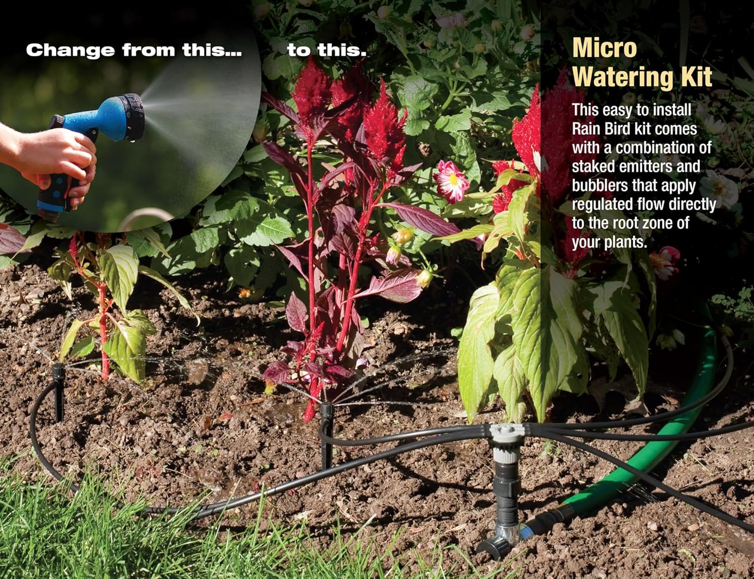 Rain Bird SWDMSPKIT Drip Irrigation Spot Watering Manifold on a Spike Kit, Bubblers and Emitters - Image 6
