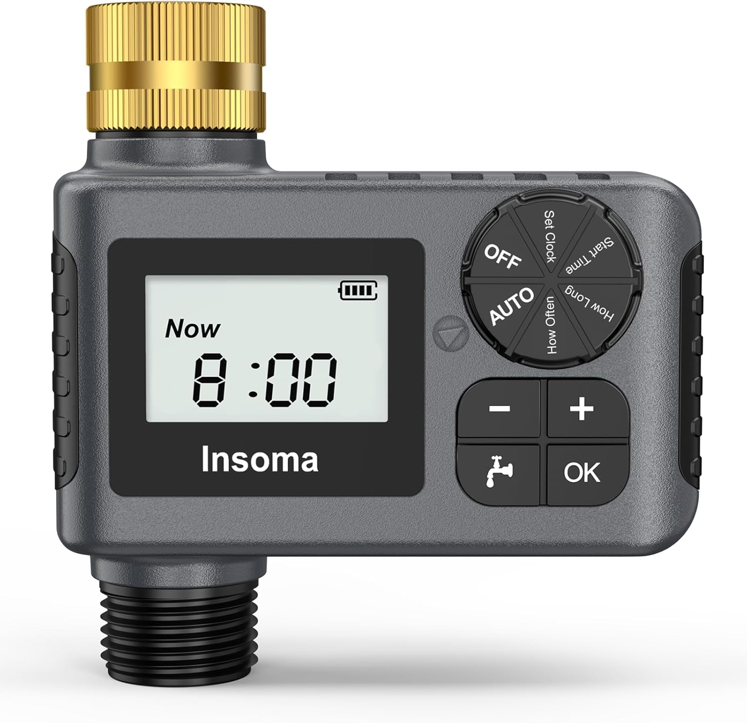 Insoma Outdoor Garden Hose Faucet Timers, Programmable Water Sprinkler Timer with Rain Delay/Manual/Automatic Drip Irrigation and Lawn Watering System for Yard, 1 Outlet - Image 7