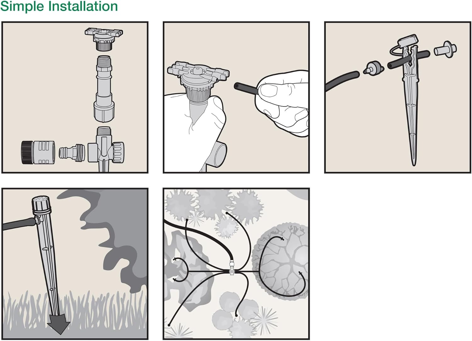 Rain Bird SWDMSPKIT Drip Irrigation Spot Watering Manifold on a Spike Kit, Bubblers and Emitters - Image 9