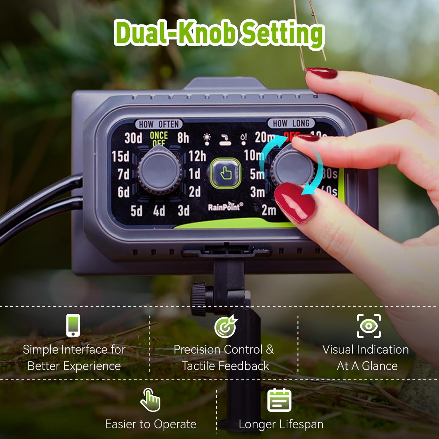RAINPOINT Compact Programmable Solar Automatic Plant Waterer Kit Work with Indoor Outdoor,Self Watering Drip Irrigation Pump Indoor/Outdoor Vacation Free Low Water Auto Shut-Off Water 10-20 Plants - Image 4