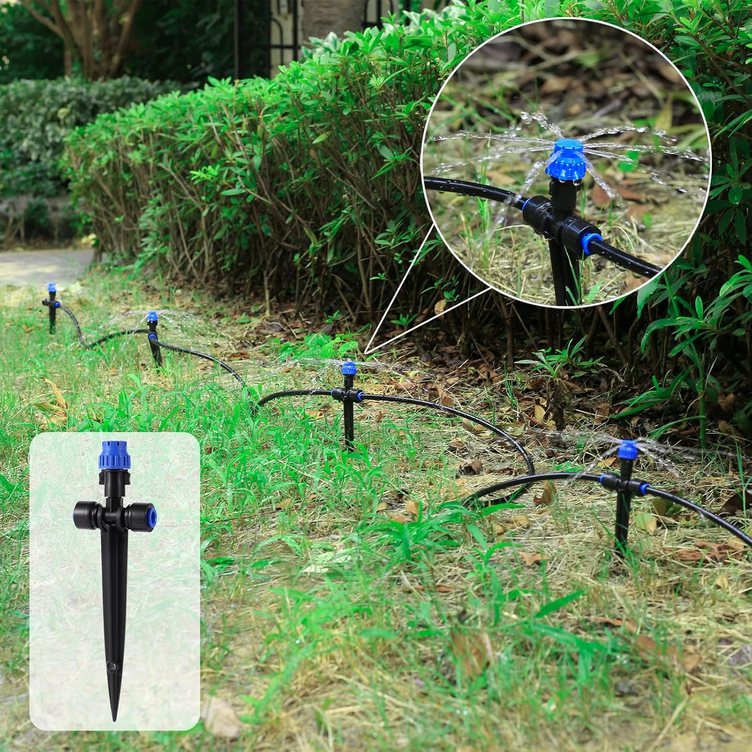 Drip Irrigation Emitters,with Adjustable 360 Degree Water Flow Drippers Emitters Push-to-Fit for 1/4 inch Tubing Garden Drippers Emitters for House Garden Watering System(12pcs- Drip) - Image 5